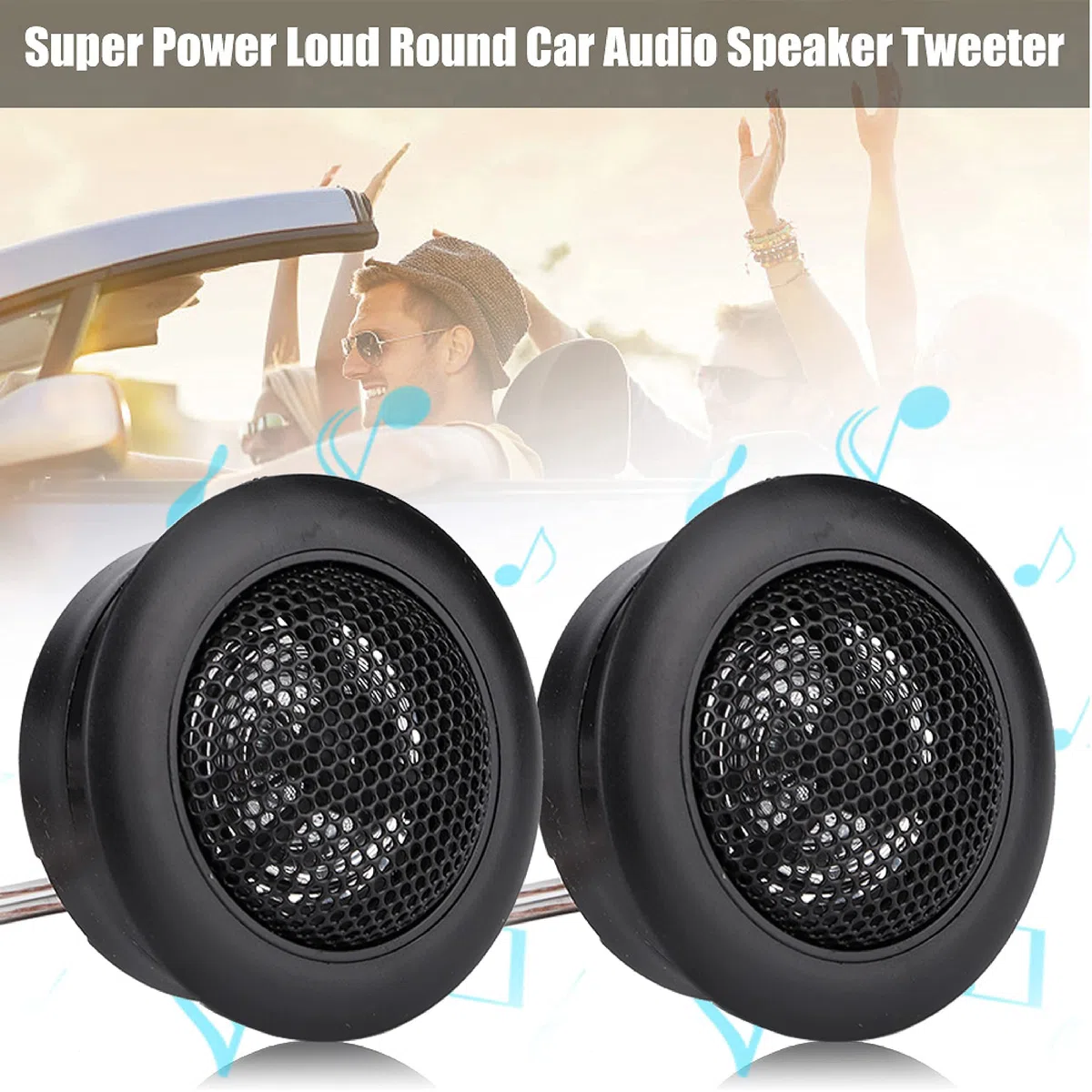 Tyenaza Altoparlanti per auto, Tweeter per auto Coppia generale 12V 120W Auto Mini Super Power Altoparlanti per tweeter a cupola ad alta potenza Altoparlanti per tweeter a cupola micro a tromba