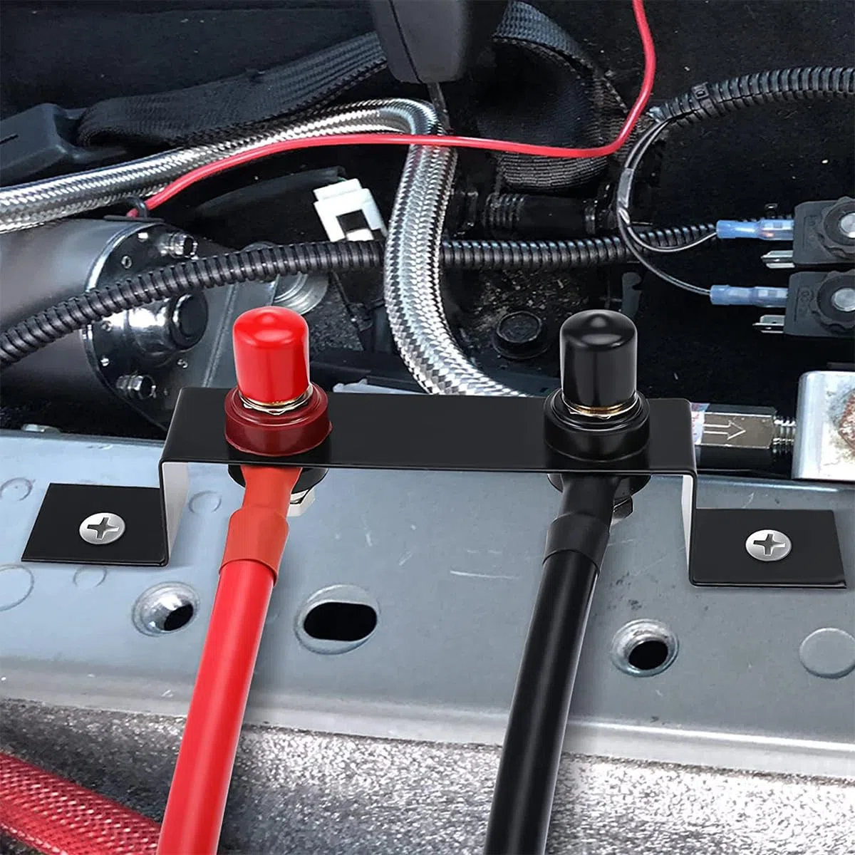 Kit di Collegamento per Batteria, Kit di riposizionamento remoto del terminale di Collegamento per Batteria con Cavo da 120 cm e Staffa di Montaggio, palo di Ricarica per Batteria Impermeabile