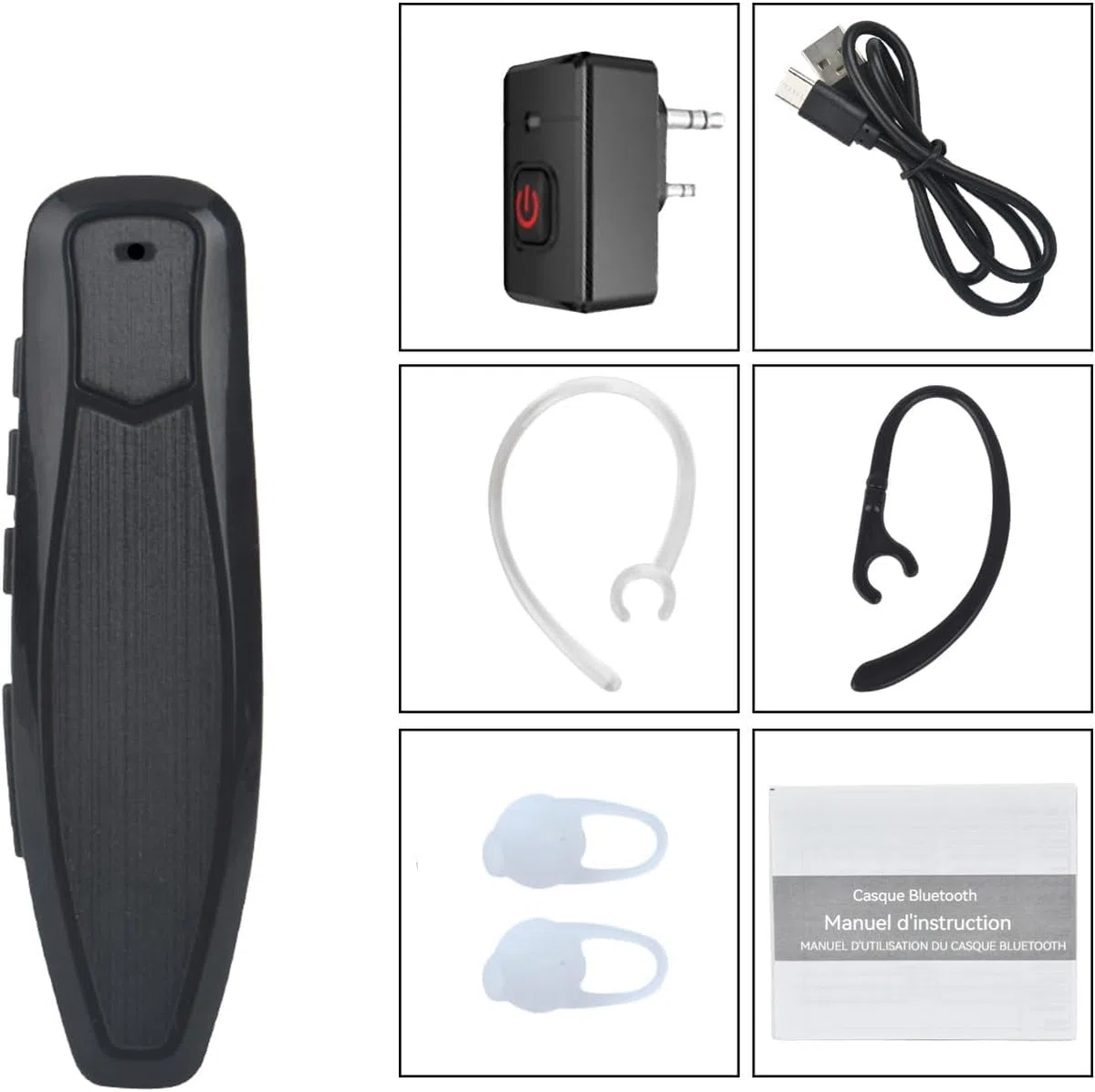 radtel Talkie Walkie Bluetooth Headset PTT earpiece Handfree Wireless Headphone Mic Compatible with BaoFeng UV-5R BF-88E Quansheng UV-K5 RT24 Kenwood RT-490 RT-470X Two Way Radio (Updated)