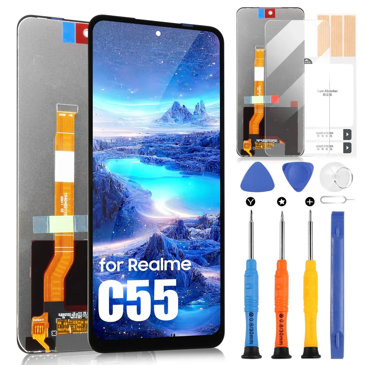 ARSSLY LCD Display per Oppo Realme C55 RMX3710 LCD Schermo per Realme C55 Digitazer Touch Screen Ricambio Assembly con Strumenti, 6,72"