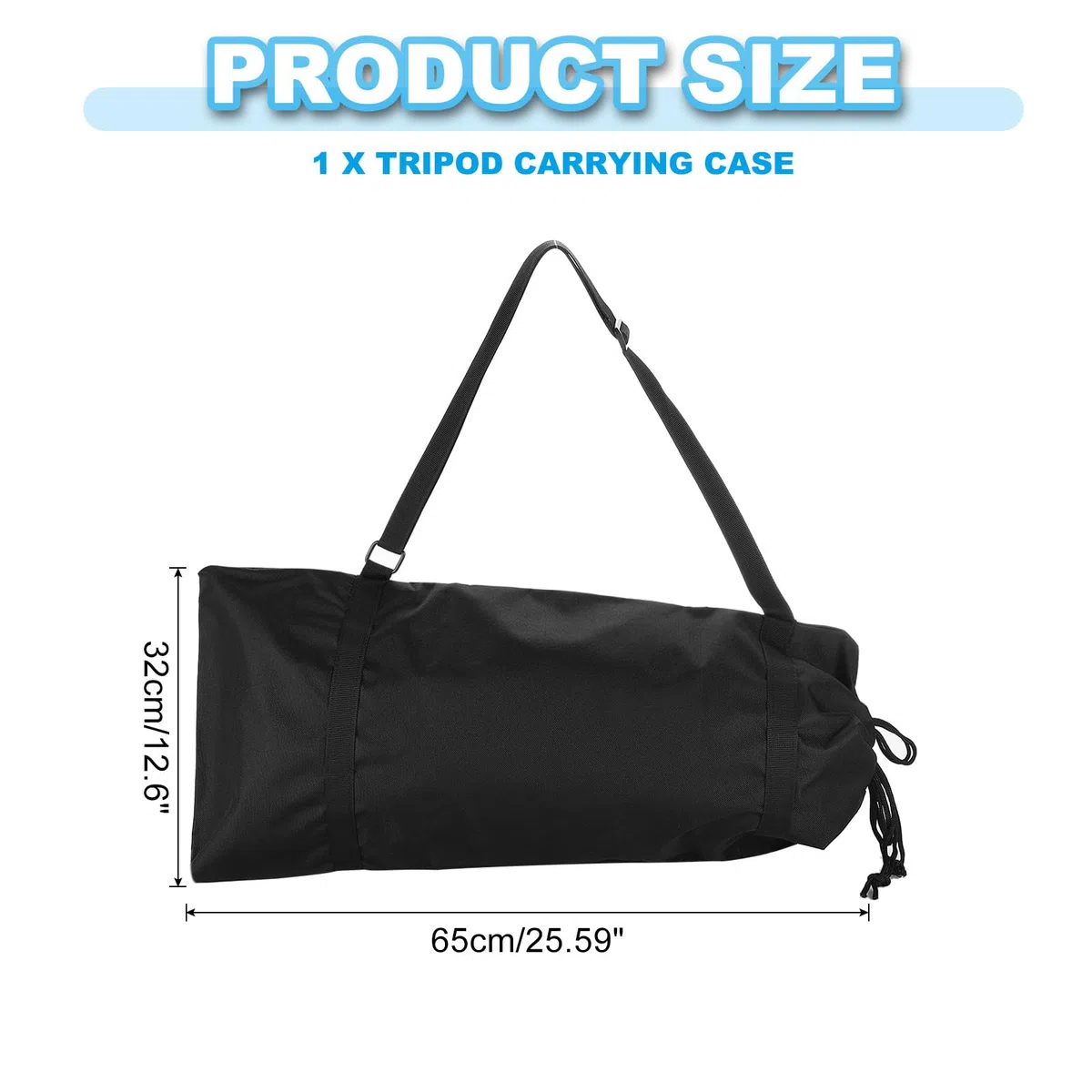 PATIKIL 25.59"x12.6" Custodia per Treppiede, 1Pz Borsa per Treppiede Imbottita Nylon con Manici per Treppiedi per Stand di Luce Accessori Fotografici, Nero