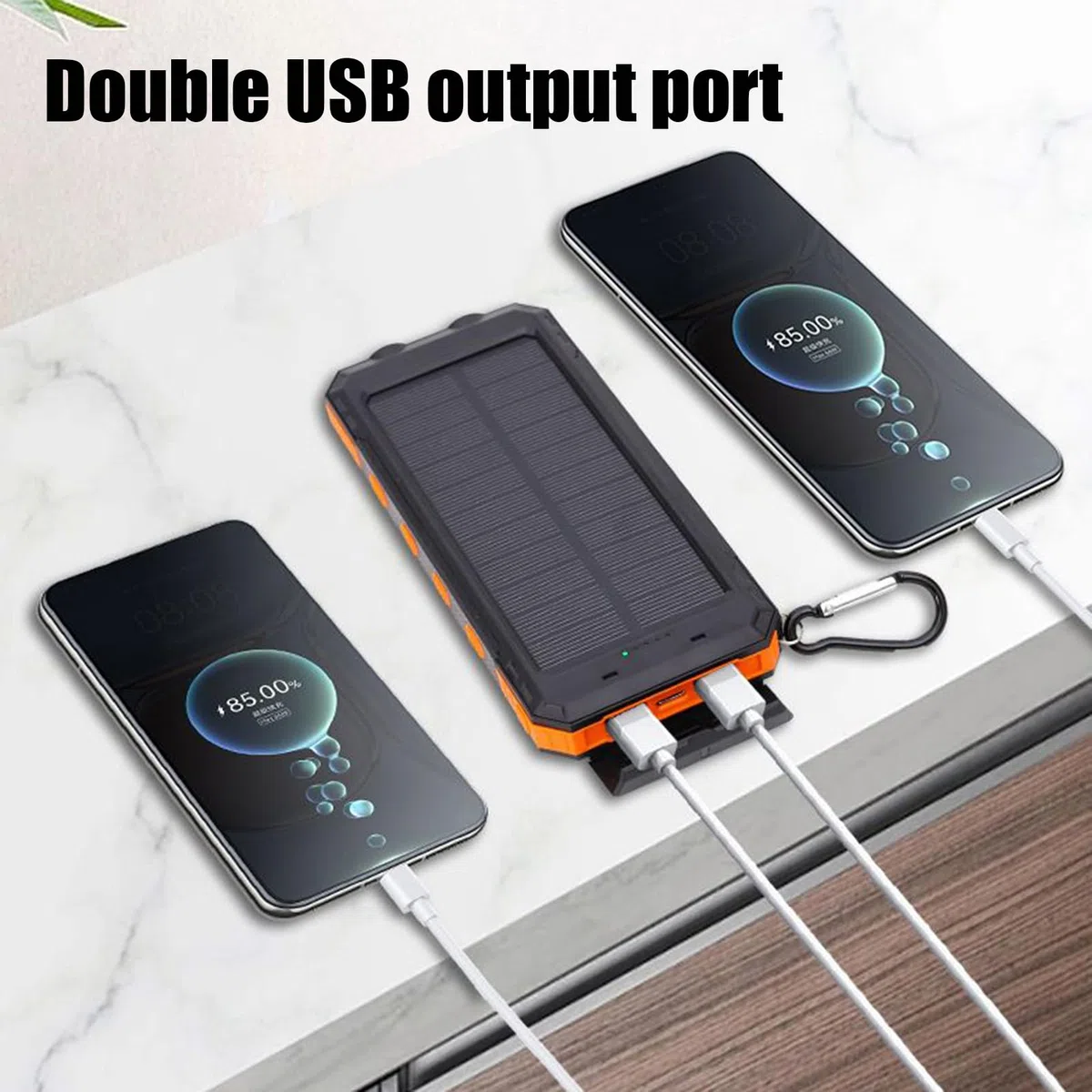 Caricatore solare da 20000 mAh, ricarica rapida, torcia elettrica e impermeabile, caricabatterie solare portatile per campeggio, emergenze all'aperto, viaggi e uso domestico