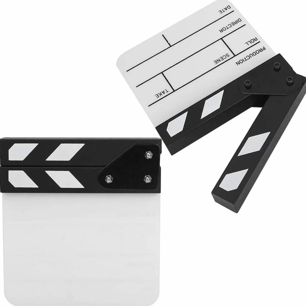 Bewinner Ciak Cinematografico, Cinematografico di Film Clapper, Mini Acrilico Clapper Board, Acrilico Assicella Secco Film Clapboard con Bastoncino