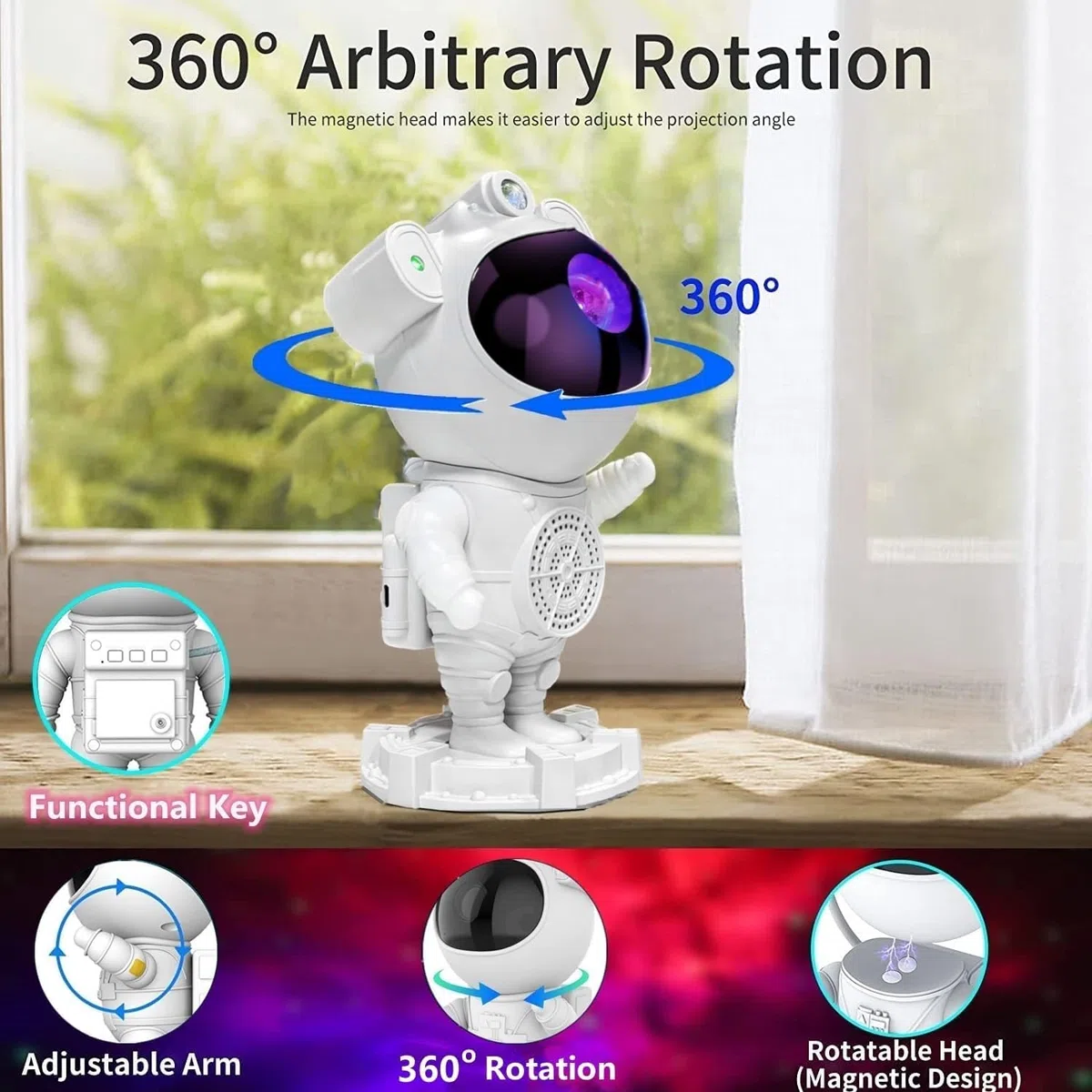 Aurora borealis Star Proiettore con timer e telecomando, altoparlante Bluetooth, per camera da letto, San Valentino, festa, compleanno, luce notturna