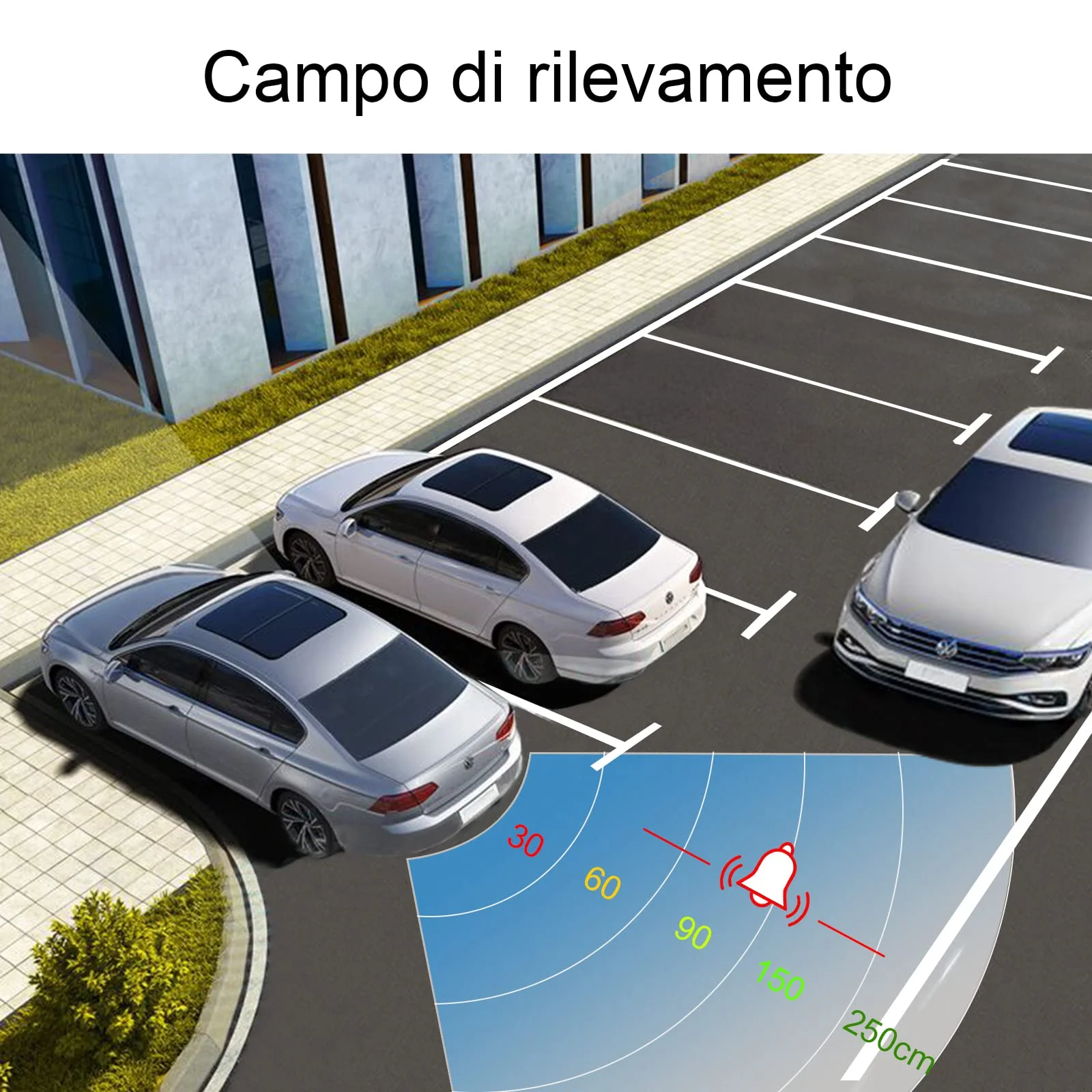 Sensore di parcheggio Sensore radar di retromarcia Kit radar di retromarcia Contiene 4 sensori di parcheggio, avviso acustico. (nero)