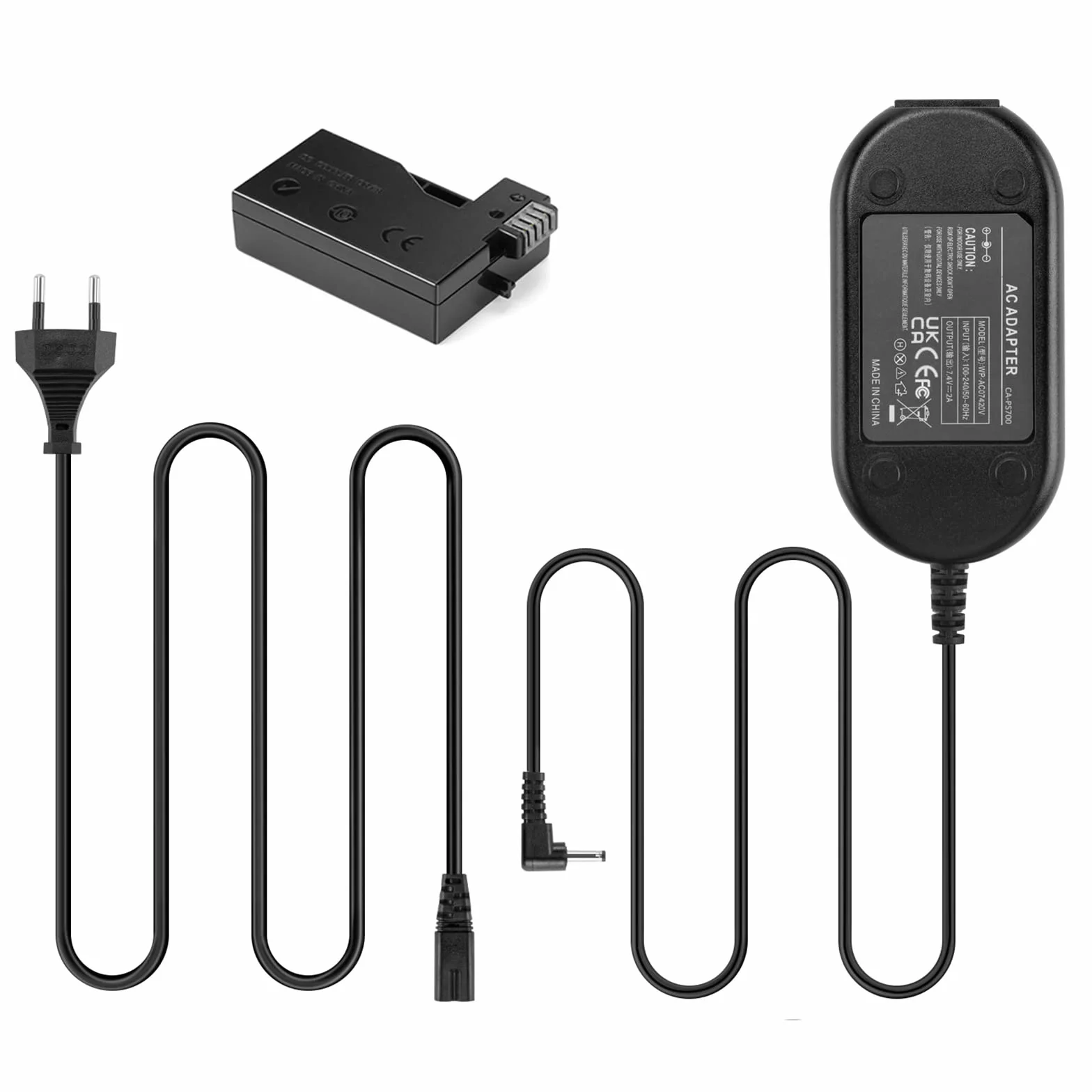 ACK-E8 Adattatore di alimentazione CA DR-E8 Accoppiatore CC LP-E8 Batteria fittizia per Canon EOS 550D 600D 650D 700D Rebel T2i T3i T4i Kiss X4 X5 X6i Fotocamere