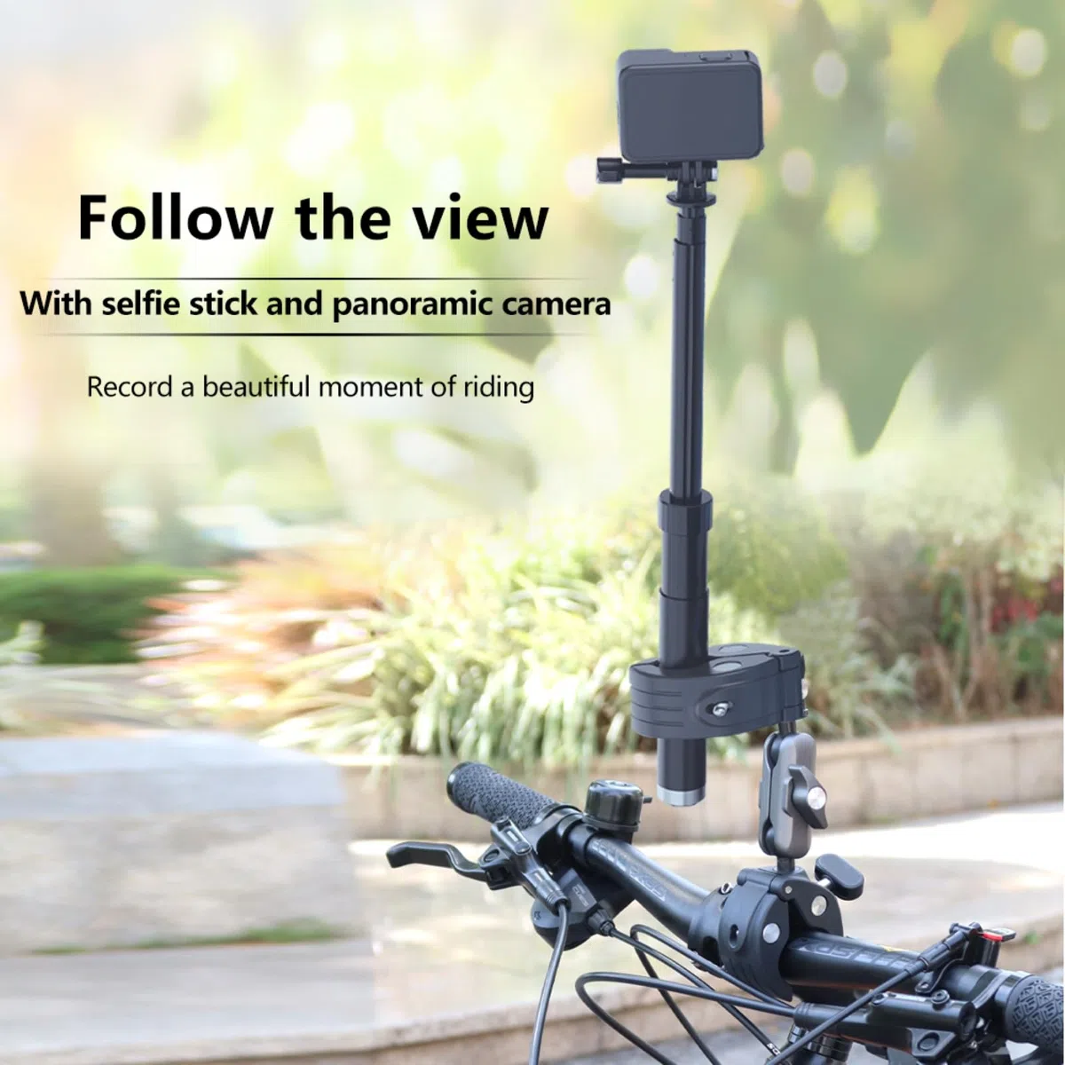 Morsetto per bastone da selfie per moto Insta360 X5 X4/GoPro/Pocket3/DJI Osmo Action/Osmo 360/Nano, manubrio della bicicletta della bici/asta di estensione/coda/guida del sedile/tubo/kit di
