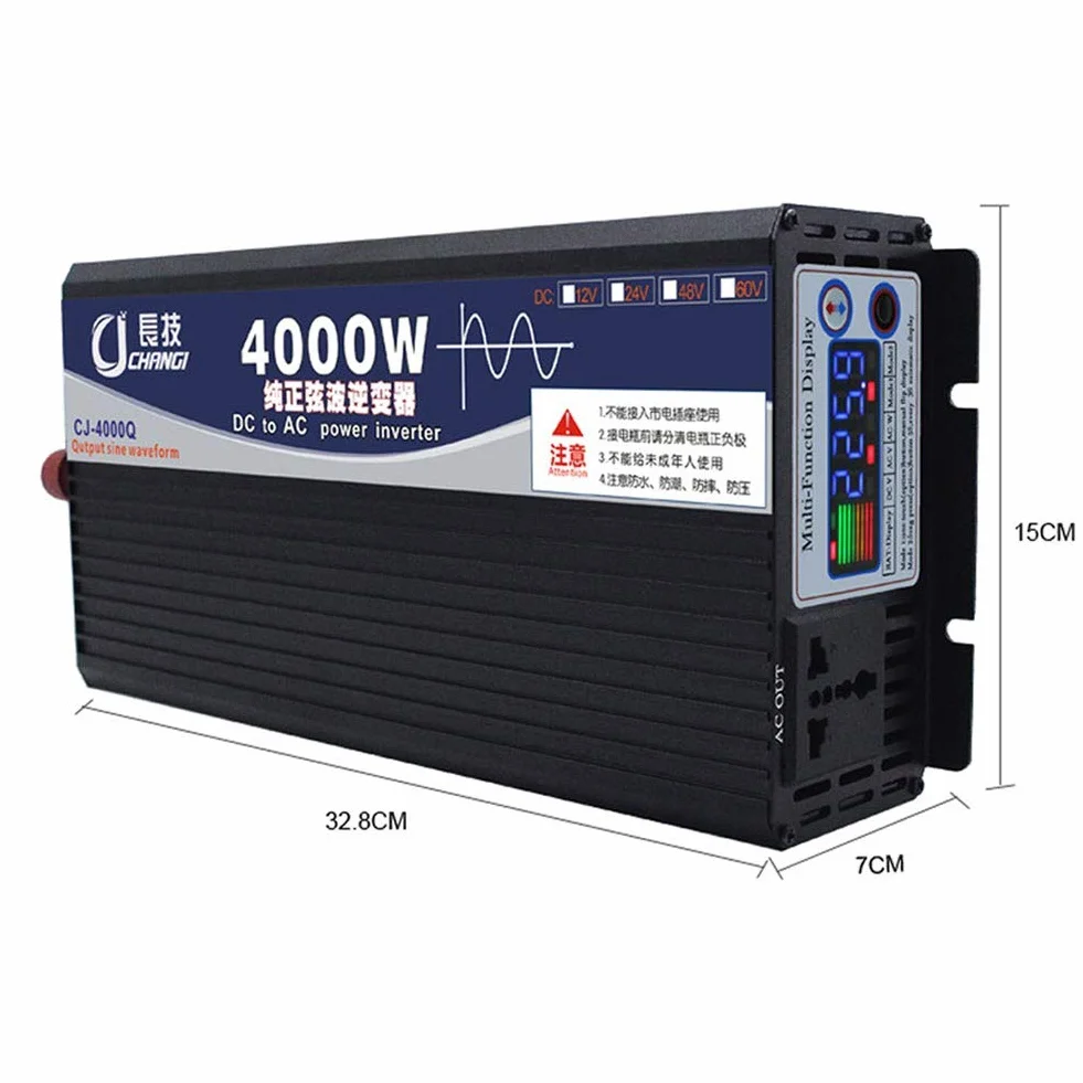 Inverter 600 W 1000 W 2000 W 3000 W 4000 W 5000 W 6000 W pura onda sinusoidale 48/60 V a 220 V trasformatore spina doppia USB auto per monitor LCD auto, iPhone, iPad e tablet laptop 48 V-4000