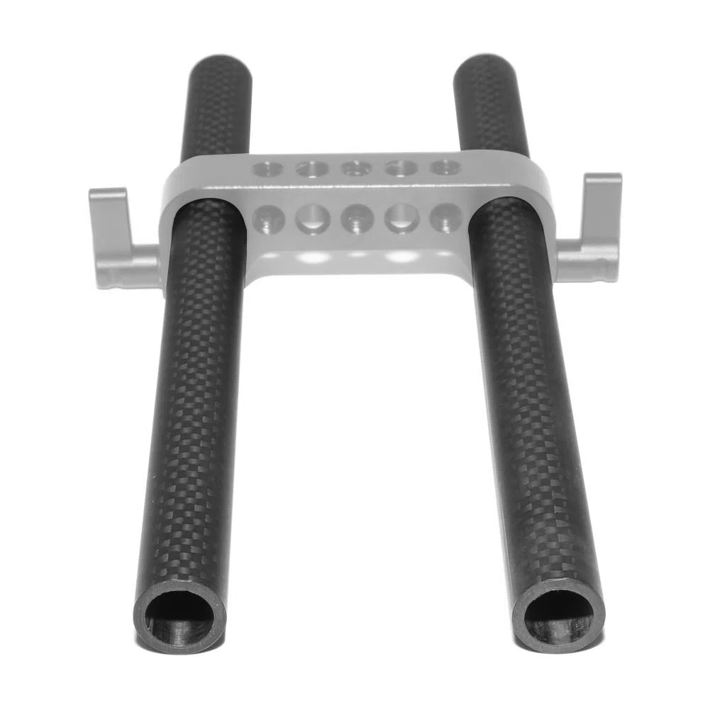 NICEYRIG Lunghezza 30cm (12inch) della fibra del carbonio di 15mm per il sistema di sostegno della guida della spalla di DSLR di 15mm