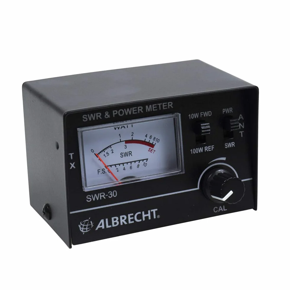 Midland - Riflettometro Albrecht SWR-30 per Antenna Radio CB, Misuratore SWR di Potenza e Onda Stazionaria per Sintonizzare Antenne Radio CB e Potenza Trasmettitore nella Gamma di Frequenza 3,5-50 MHz