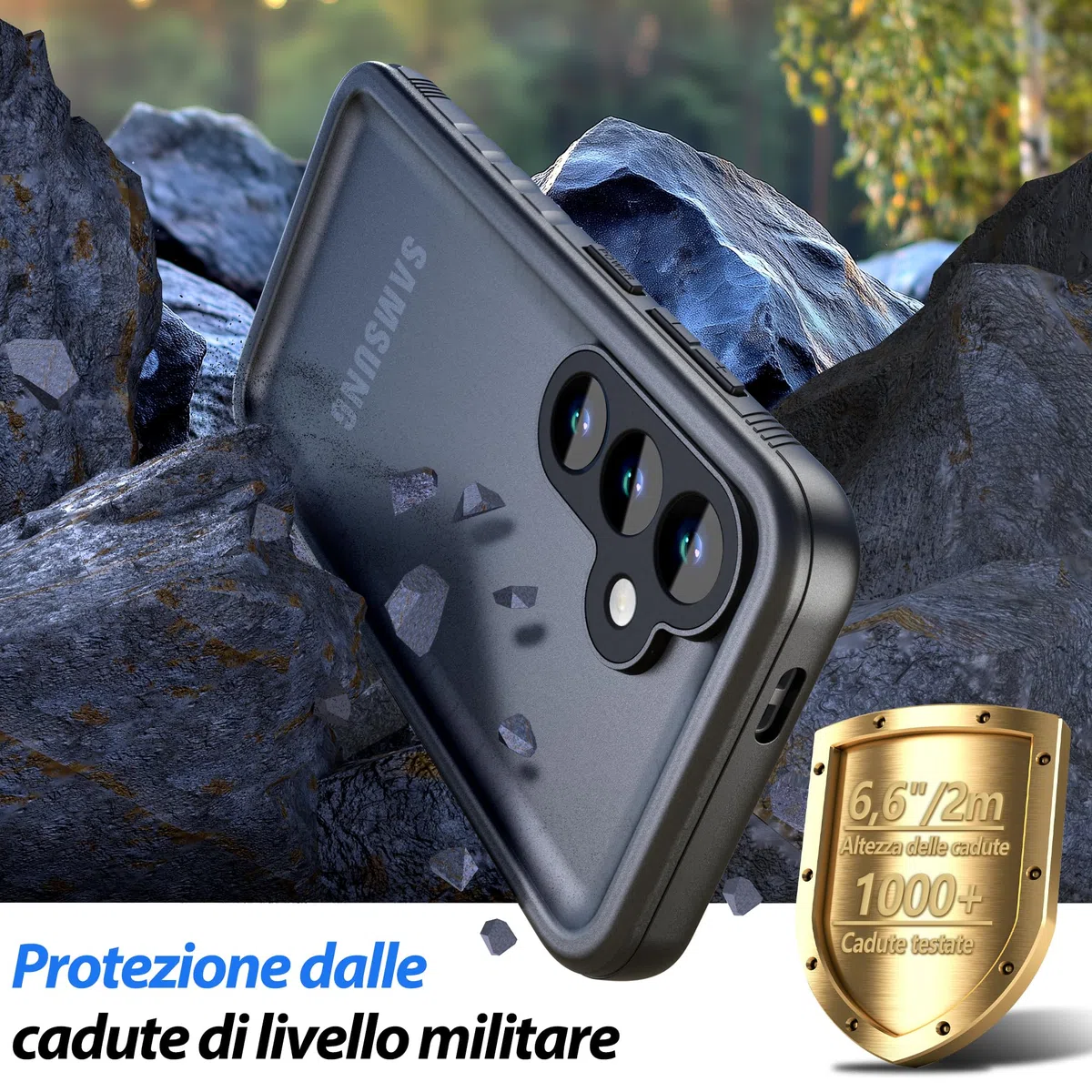 SPORTLINK Cover per Samsung Galaxy S25 Impermeabile - 360 Full Body Armor Protettiva S25 Case [IP68 Waterproof] [6FT Antiurto] Custodie Antipolvere Subacquea con Fotocamera/Schermo Protezione
