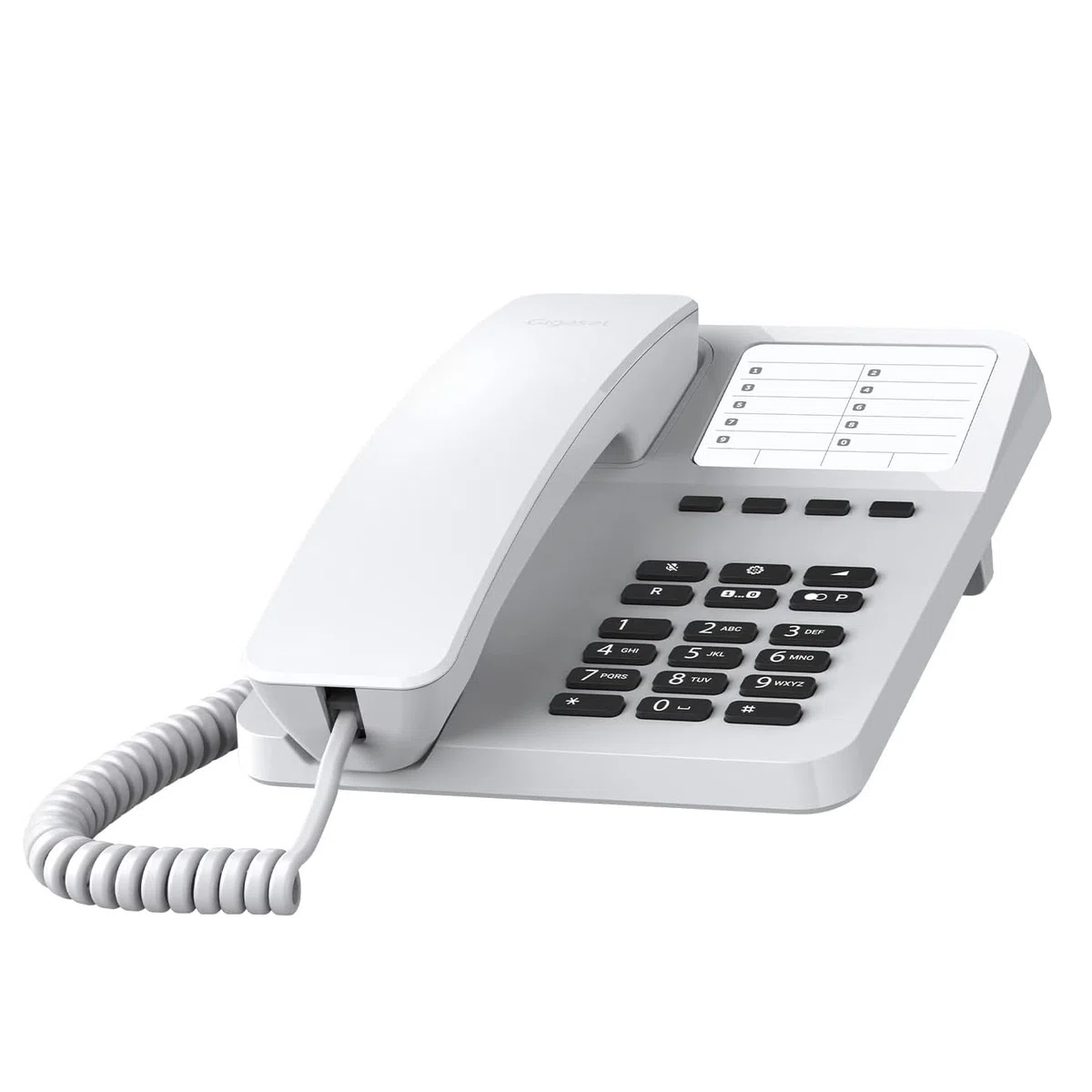 Gigaset DESK 400 - Telefono da tavolo o parete - Telefonare in Modo Semplice - Selezione DTMF o a Impulsi Regolabile, Bianco [Versione Italiana]