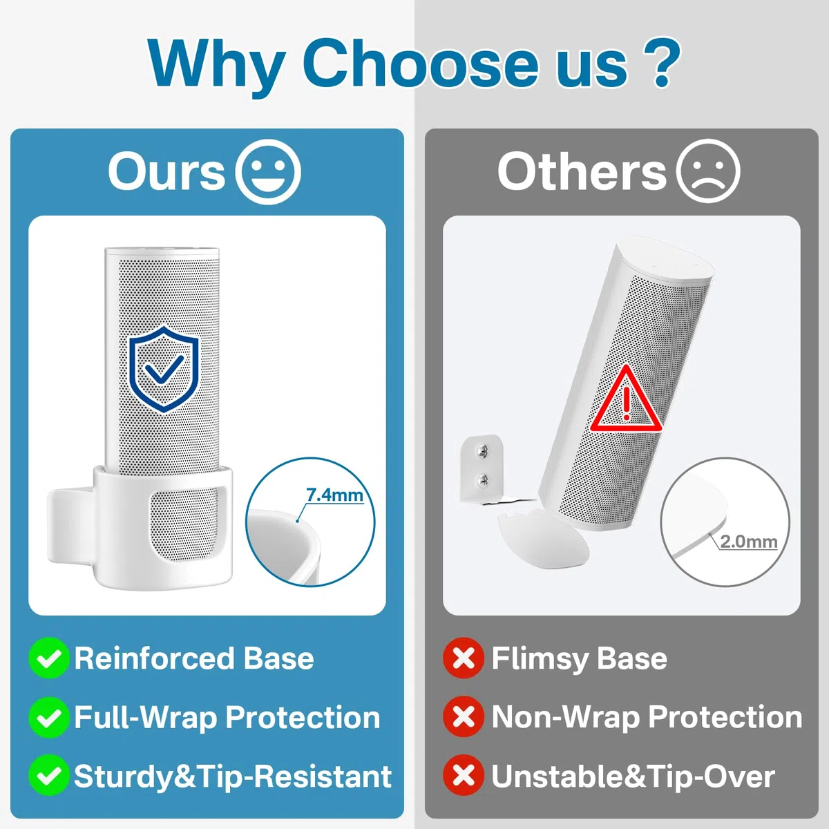 Dinghosen Robusto supporto da parete per altoparlanti Sonos Roam 2, Sonos Roam, Roam SL Mount – Supporto salvaspazio per altoparlanti Sonos Roam, Roam2, Roam SL, staffa di montaggio facile da
