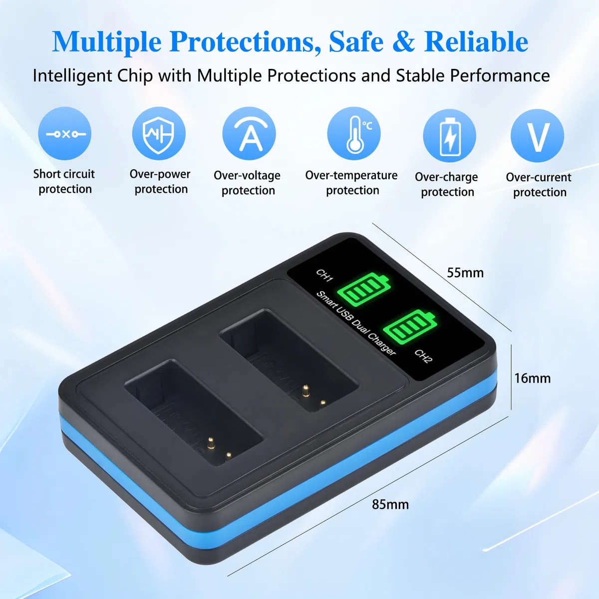2 batterie e caricabatterie LP-E12 da 1200 mAh per Canon PowerShot SX70 HS, EOS M50, M50 Mark II, EOS M100, 100D, M, M2, M10, Rebel SL1, Kiss X7
