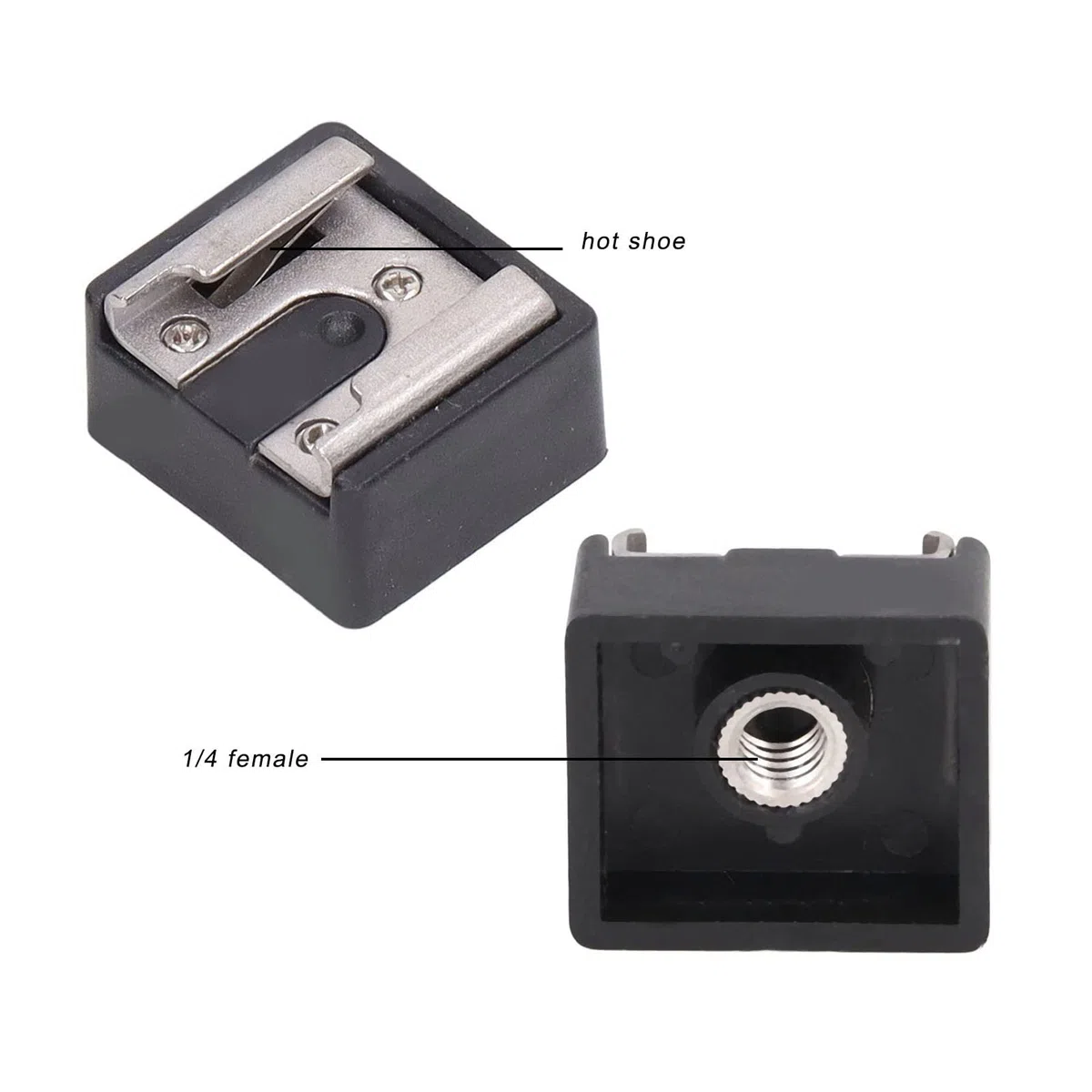 Akozon Adattatore a Vite per Treppiede con Adattatore per Slitta Flash da 3 Pezzi con Vite da 1/4 di Pollice per la Maggior Parte delle Fotocamere