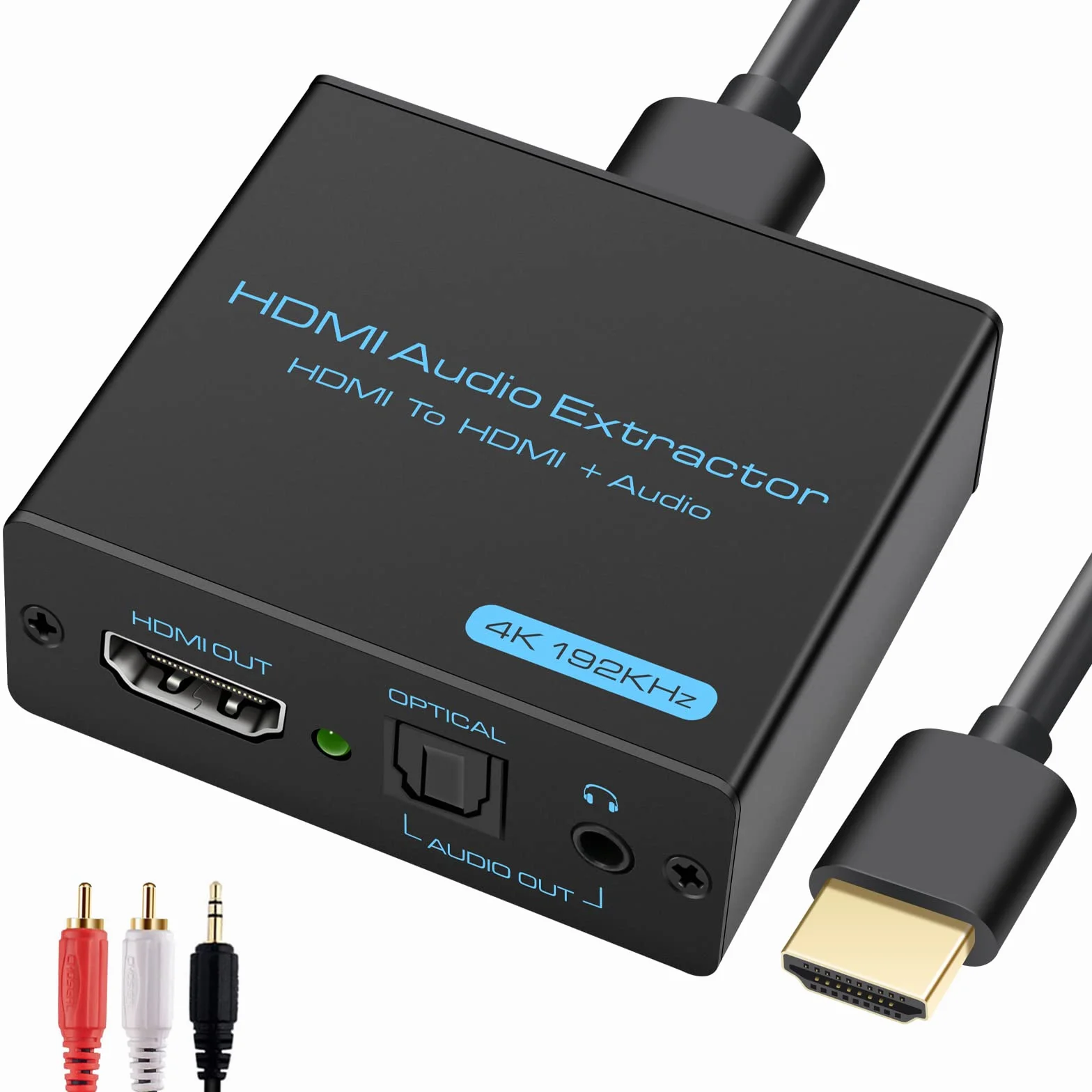 VEDINDUST Audio Extractor 4K Splitter HDMI a HDMI Optical SPDIF con 3.5mm Stereo Digitale Estrattore per PS4 PS5 Blu ray DVD Xbox TV PC HD TV
