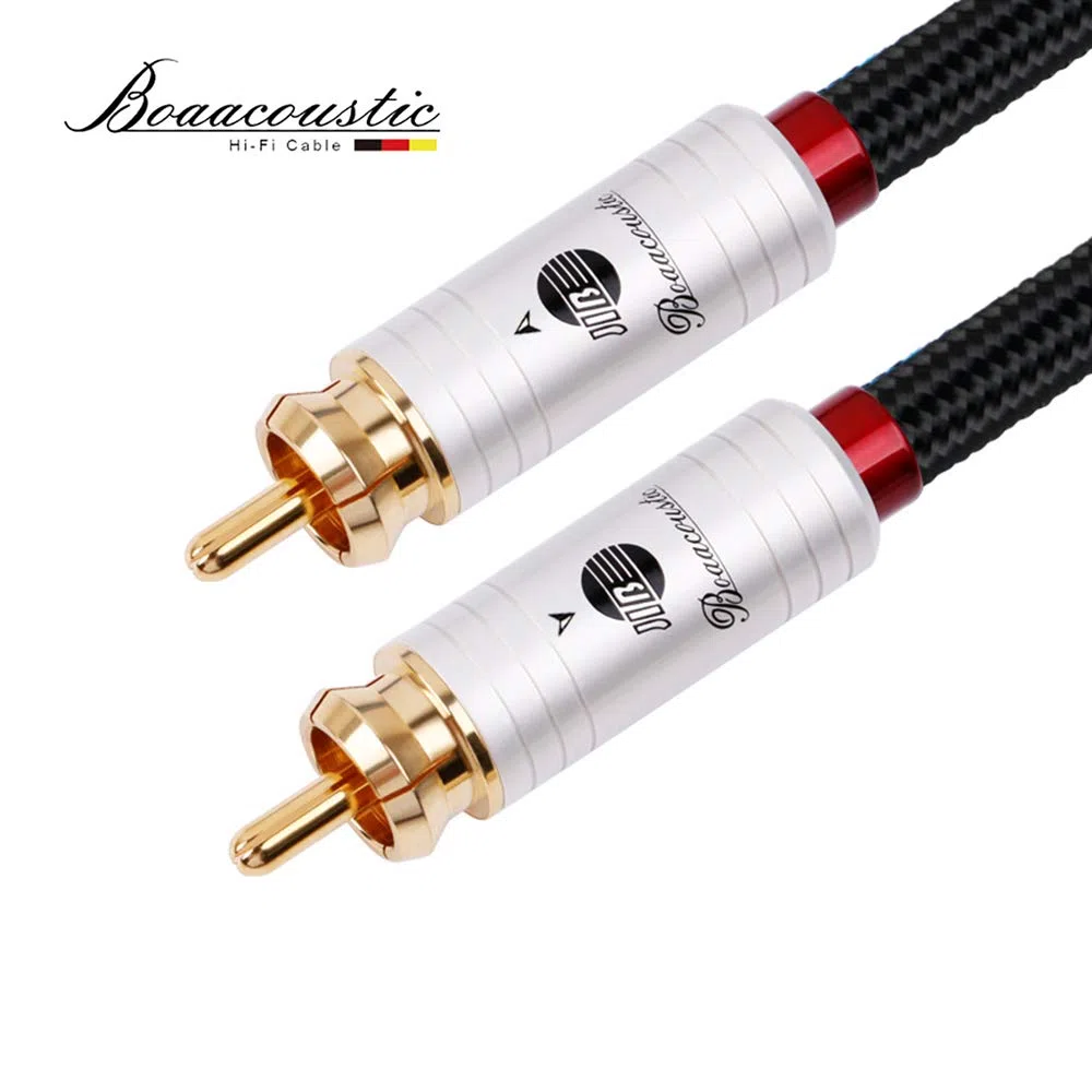 BOAACOUSTIC JIB Cavo RCA Audio Alta Qualità Cavo Coassiale Subwoofer digitale Maschio/Maschio Connettori Placcati Oro 24K, S/PDIF Digitale, per Home Audio e hi-fi, Sistemi Hi-Fi 1m