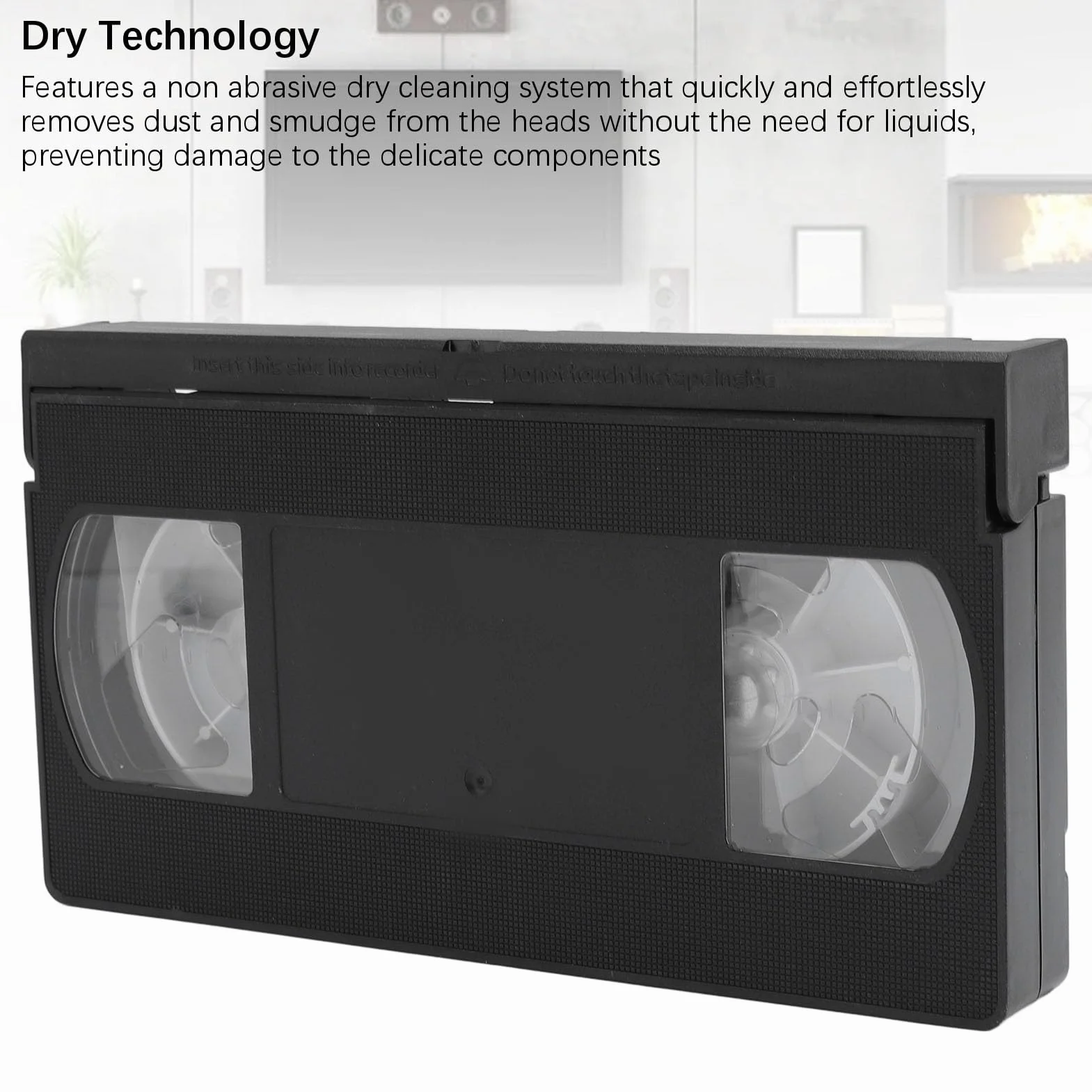 Garsent Pulitore per testine VCR, detergente per testine VHS, detergente per testine video VHS per lettori VCR VHS, tecnologia a secco, riutilizzabile fino a 50 volte, non richiede liquidi