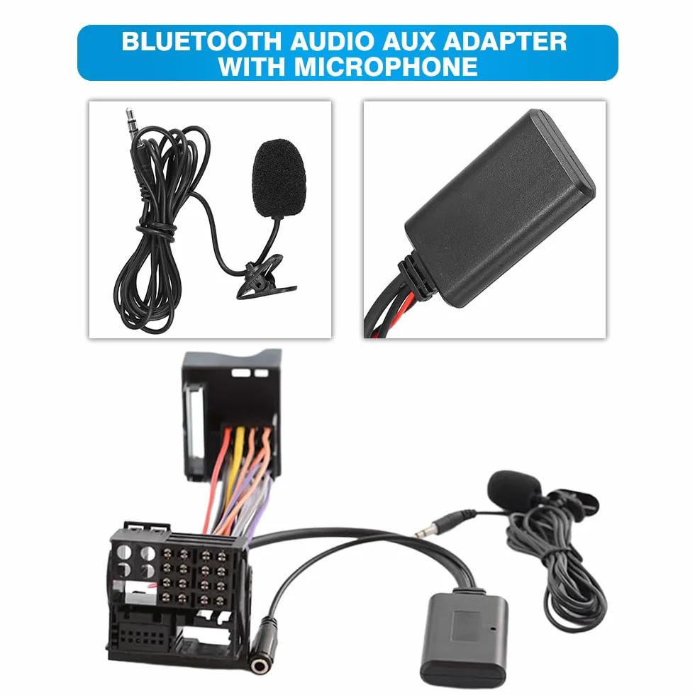 Adattatore audio Bluetooth 5.0 per auto, cavo USB a AUX, ricevitore musicale adattatore vivavoce, adattatore cavo interfaccia musicale con microfono, accessorio B-M-VV MINI C00PER