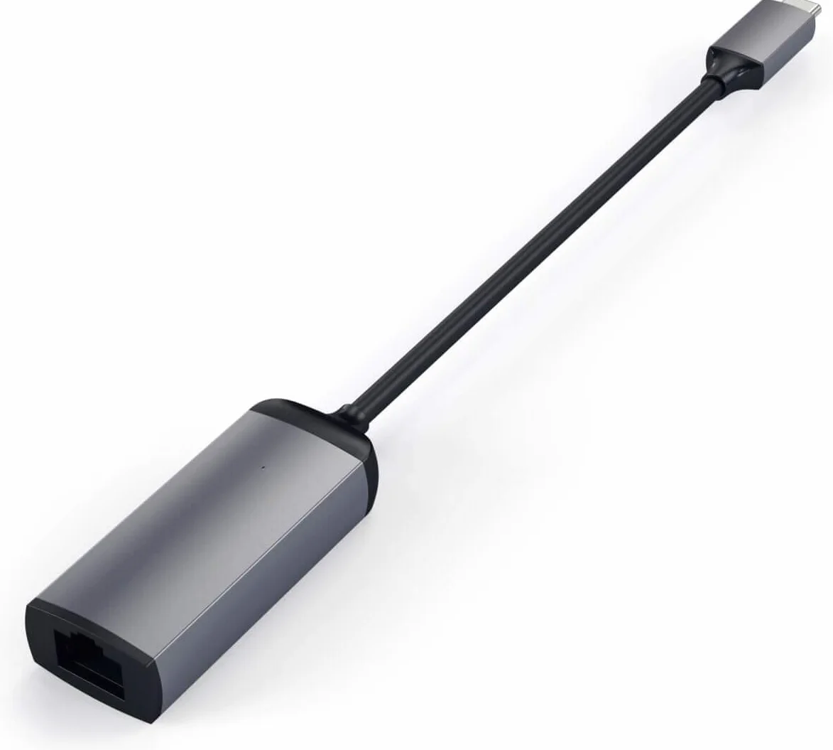 SATECHI Adattatore Ethernet USB C in Alluminio, Connessione Gigabit 10/100/1000 Mbps, Design Compatto Plug and Play per MacBook Air e Pro, Laptop, iPad, iPhone – Grigio Siderale
