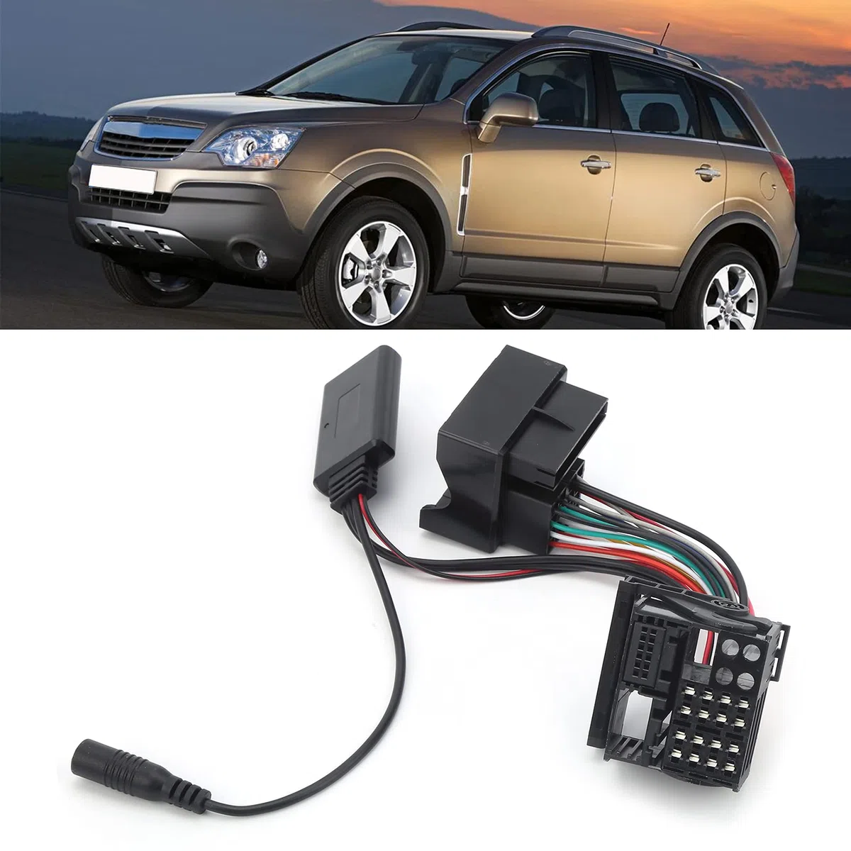 12Pin Bluetooth 5.0 Aux Adattatore Audio Per Auto Connettore Stereo con Microfono Cavo 59.1in Adatto Per CD30 CDC40 CD70