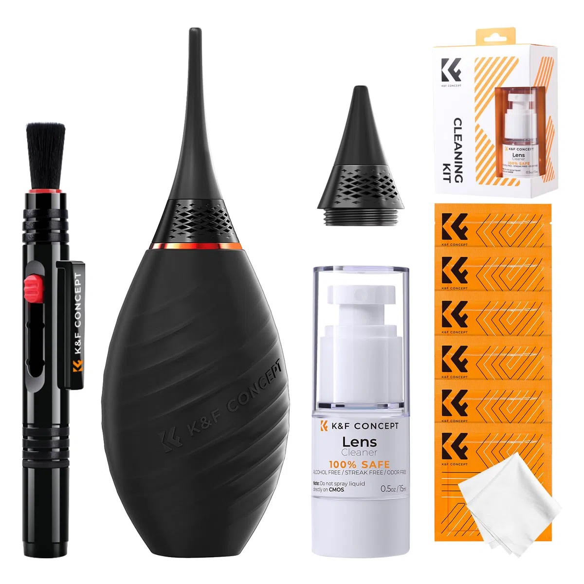 K&F CONCEPT 10 in 1 Kit Pulizia Fotocamera, Kit Pulizia per Fotocamere DSLR, Reflex, Mirrorless, Lenti, Filtri, Obiettivi, Sensori, Accessori per la Pulizia della Fotocamera per Canon Nikon Sony