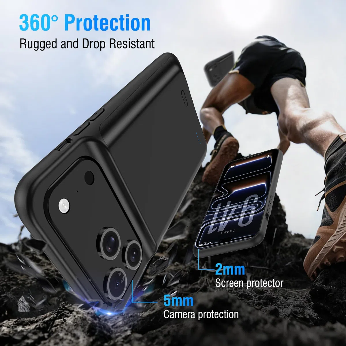 Custodia Con Batteria Per iPhone 17 Pro Max (6,9 Pollici), Caricabatterie Portatile Da 8500 mAh, Custodia Ultra Sottile Con Batteria Estesa E Custodia Protettiva Con Funzione Di Ricarica Per