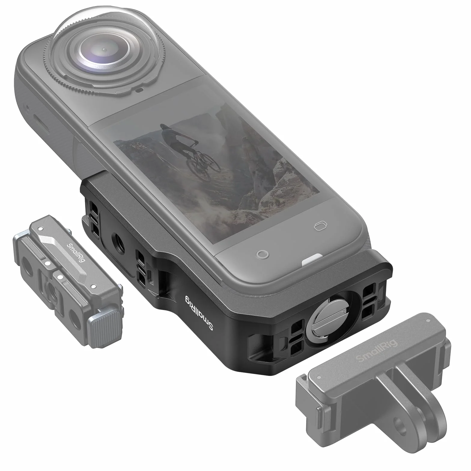 SMALLRIG Supporto Montaggio Verticale-Orizzontale per Insta360 X5 / X4 Air / X4 / X3, Staffa Verticale a Sgancio Rapido con Filetto 1/4''-20 - 5824
