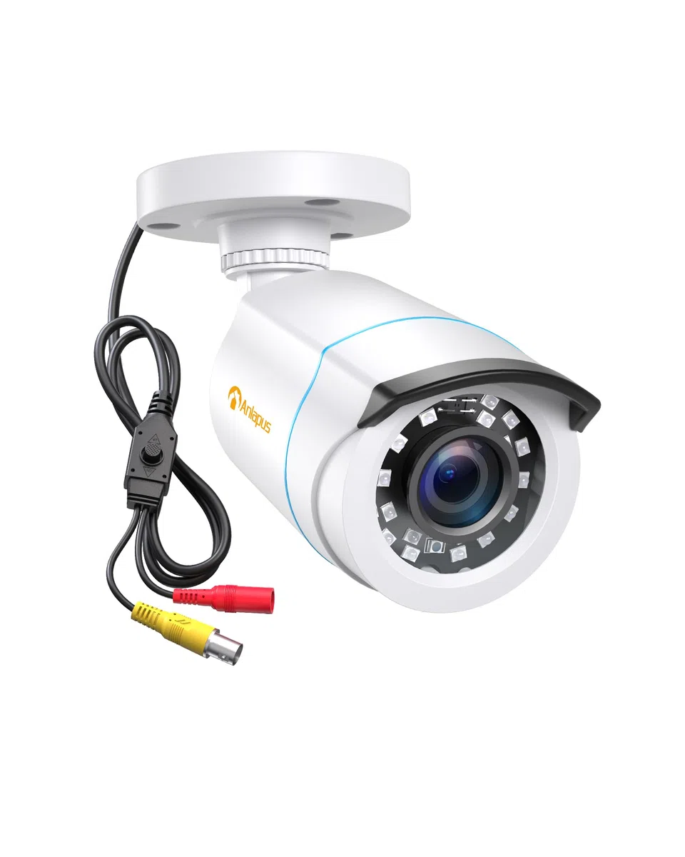 Anlapus 1080P Telecamera Analogica di Sorveglianza per Esterni, 2MP Videocamera Cablata AHD/960H/CVI/TVI, Visione Notturna da 24 m, IP66 Resistente alle Intemperie