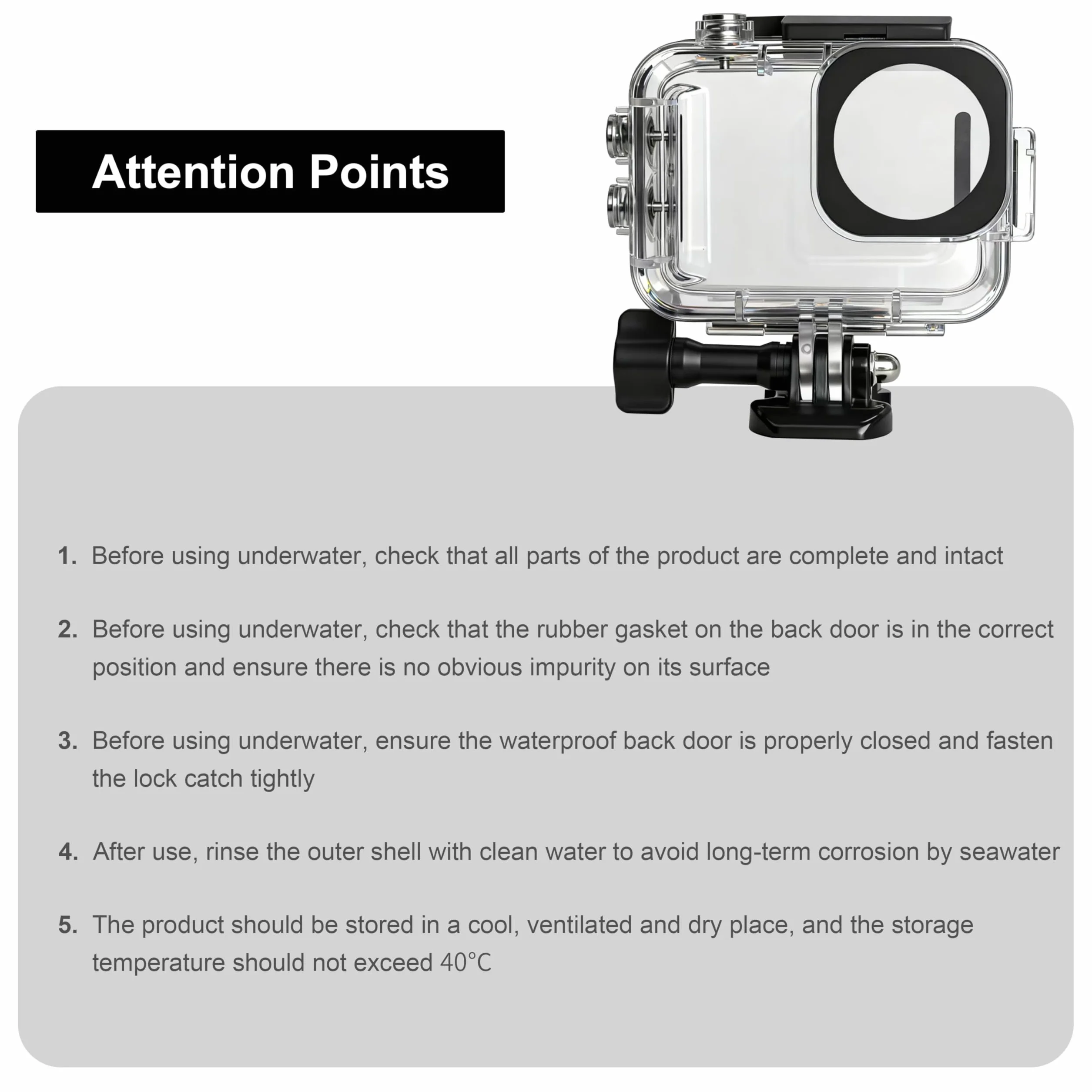 FitStill Custodia impermeabile da 50 m/164 FT per Insta 360 go Ultra, custodia protettiva subacquea, può essere installata la fotocamera Go Ultra e il suo modulo di espansione, protezione dalla