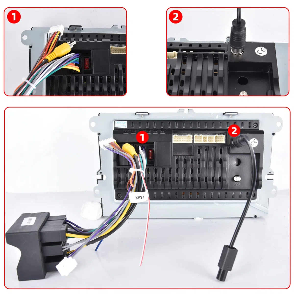 Adattatore per Cablaggio Autoradio a 52 PIN Compatibile con il Connettore di Alimentazione/Altoparlante di VW Skoda Golf Touran Passat Jetta Polo Tiguan per l'installazione di Autoradio Aftermarket