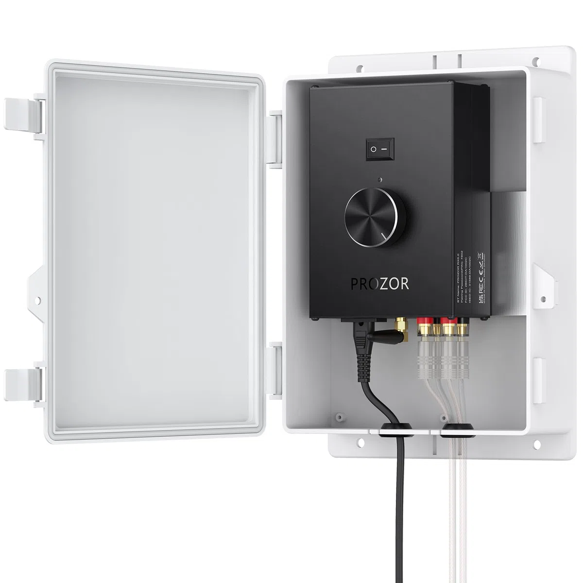 PROZOR Amplificatore Audio Esterno Potenza di picco 200W+200W Bluetooth 5.0 con Alimentazione Amplificatore 30V 5A Impermeabile con Alloggiamento TPA3221 per Patio Piscina Giardino Festa