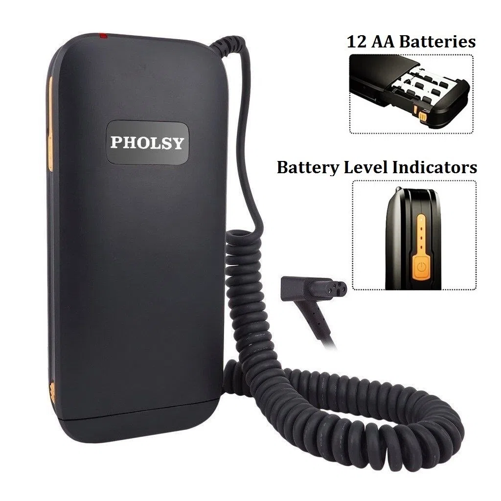 PHOLSY Fotocamera Flash Batteria Esterna Pacco Speedlite della batteria per Sony HVL-F60M, HVL-F58AM, HVL-F56AM. Rimpiazzare Sony FA-EB1AM, FA-EB1 (12 batterie AA)