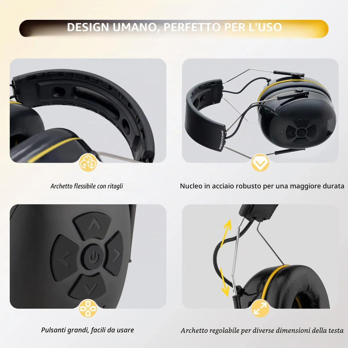 Cuffie Antirumore Bluetooth, microfono integrato per chiamate in vivavoce, protezione dell'udito ideale per la falciatura, lavorazione del legno, SNR 30dB
