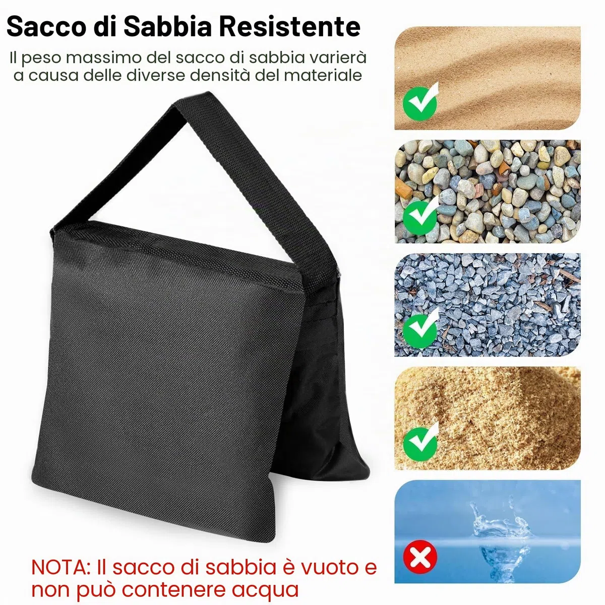 EMART 4 Pcs Sacchi di Sabbia Resistente per Studio Fotografico e Video, Treppiedi, Giardino