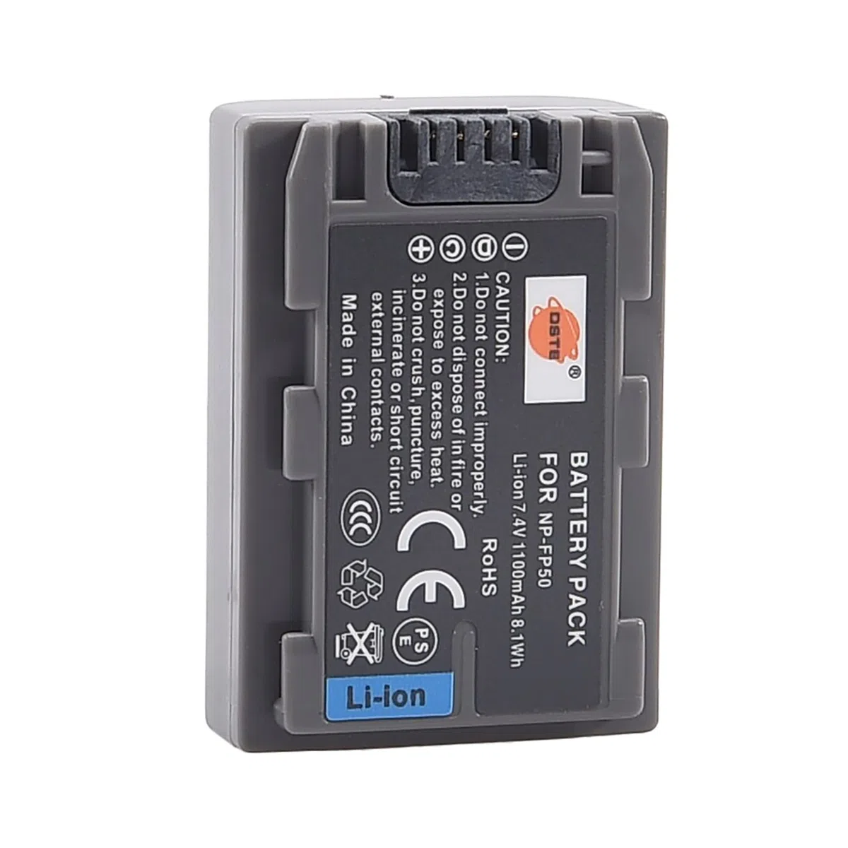DSTE NP-FP50 Li-ION - Batteria (2-Pack) e caricabatterie USB per Sony DCR-DVD103, DCR-DVD105, DCR-DVD203, DCR-DVD205, DCR-DVD305, DCR-DVD92, DCR-HC20