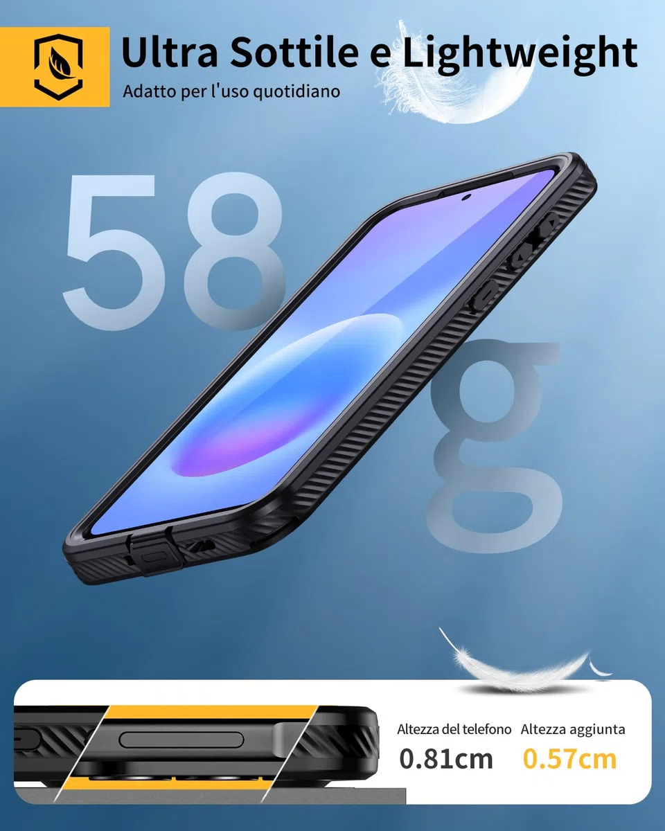 Lanhiem Cover Per Galaxy A57 5G Impermeabile [IP68 Waterproof e 360 Gradi Protezione] Custodia Subacquea Antiurto Resistente Rugged con Protezione dello Schermo per A57,Nero