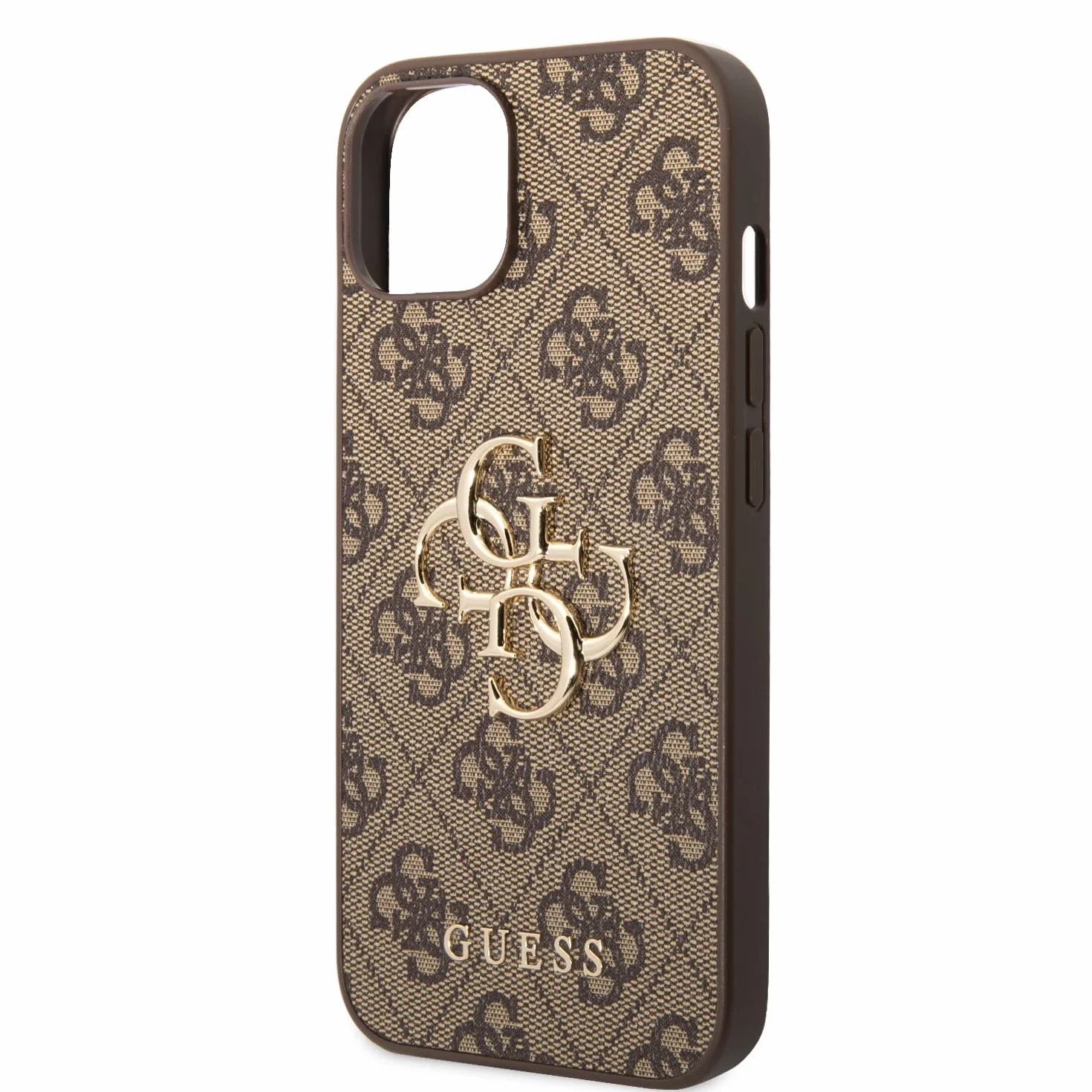 Guess Golden Logo compatibile con iPhone 14 e 13, colore marrone, GUHCP14S4GMGGR, nero