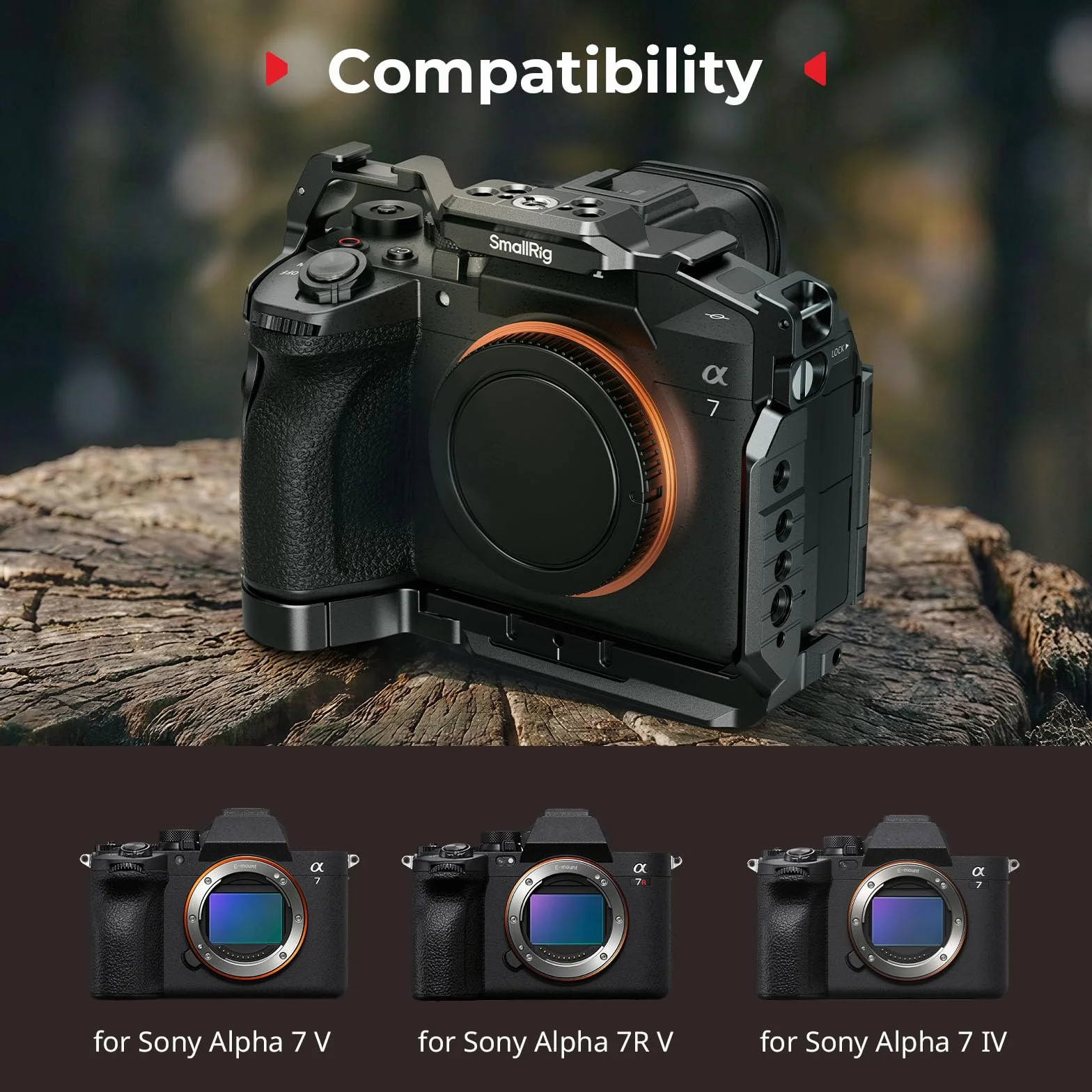 SmallRig A7 V / A7R V / A7 IV HawkLock Gabbia completa a sgancio rapido per fotocamera Sony Alpha 7 V/Alpha 7R V/Alpha 7 IV
