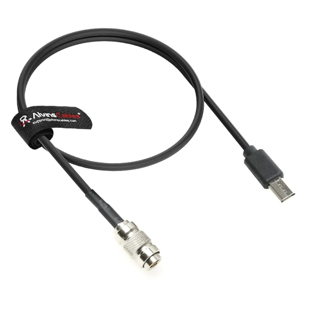 Alvin's Cables Cavo Timecode per fotocamera Sony FX3| FX30| A7S3| A1, DIN a Micro USB Timecode cavo per Atomos UltraSync ONE 35 cm