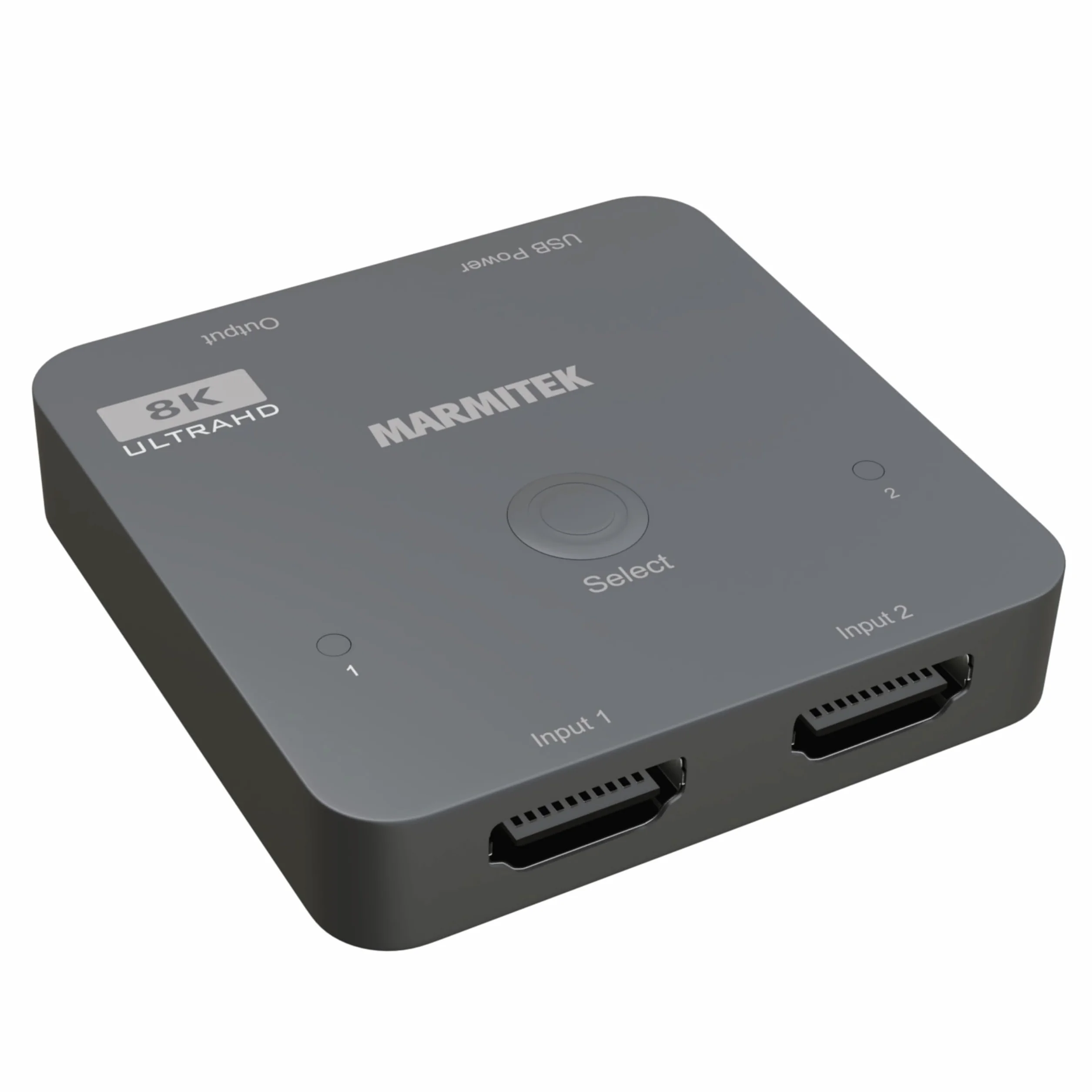 Switch HDMI 8K60 Marmitek AS28-4K120 gaming fluido - HDMI 2.1 2 ingressi 1 uscita - 48 Gbit/s VRR ALLM QMS QFT - commutazione automatica - selettore HDMI