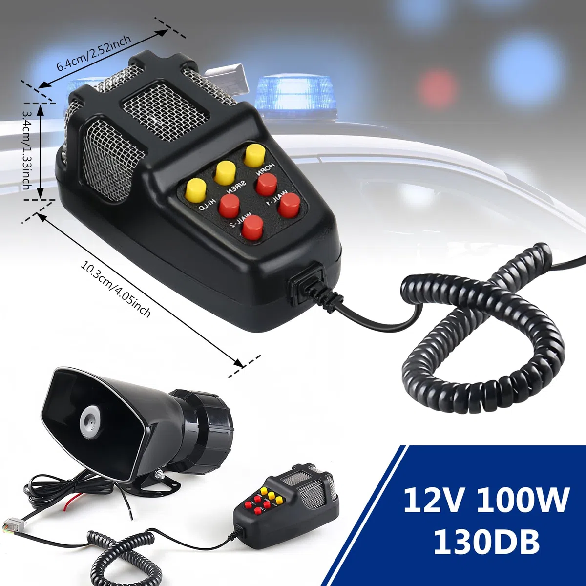 Altoparlante a sirena 12V 100W 7 toni clacson auto corno furgone barca camion moto