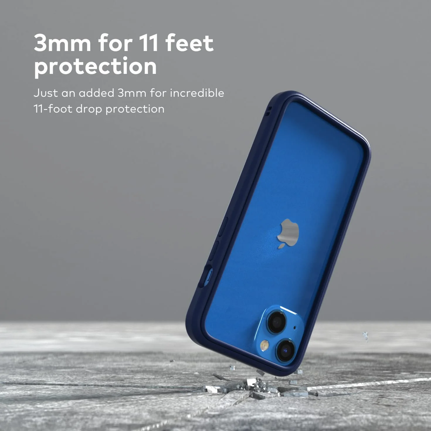 RhinoShield Phone Case Compatible with [iPhone 14/13 Pro / 13] | Mod NX - Modular Protective Bumper Case without Backplate, Slim Design, Shockproof with Military Grade Drop Protection - Navy Blue