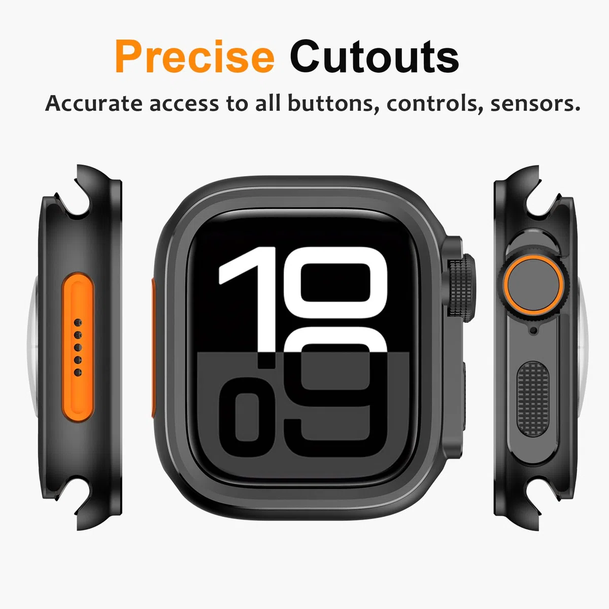 Amizee 2 in 1 Metallo Cover Compatibile con Apple Watch Serie 11/10 46mm, Rigida PC Anti-Graffio Metallo Cornice con Copertura Posteriore Protezione Custodia per iWatch 46mm, Nero