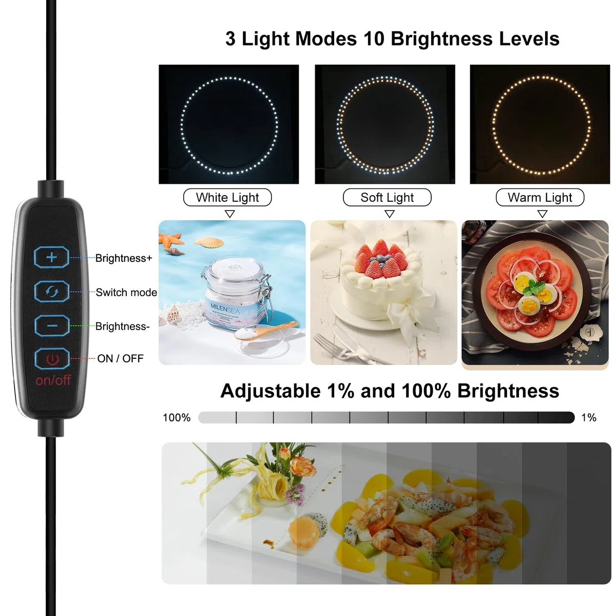 【25 cm 】 PULUZ Piccola scatola per foto da 9,8 pollici, pieghevole, portatile, per studio fotografico, studio fotografico, scatola con sfondo di 12 colori, High 97 CRI Ring Light