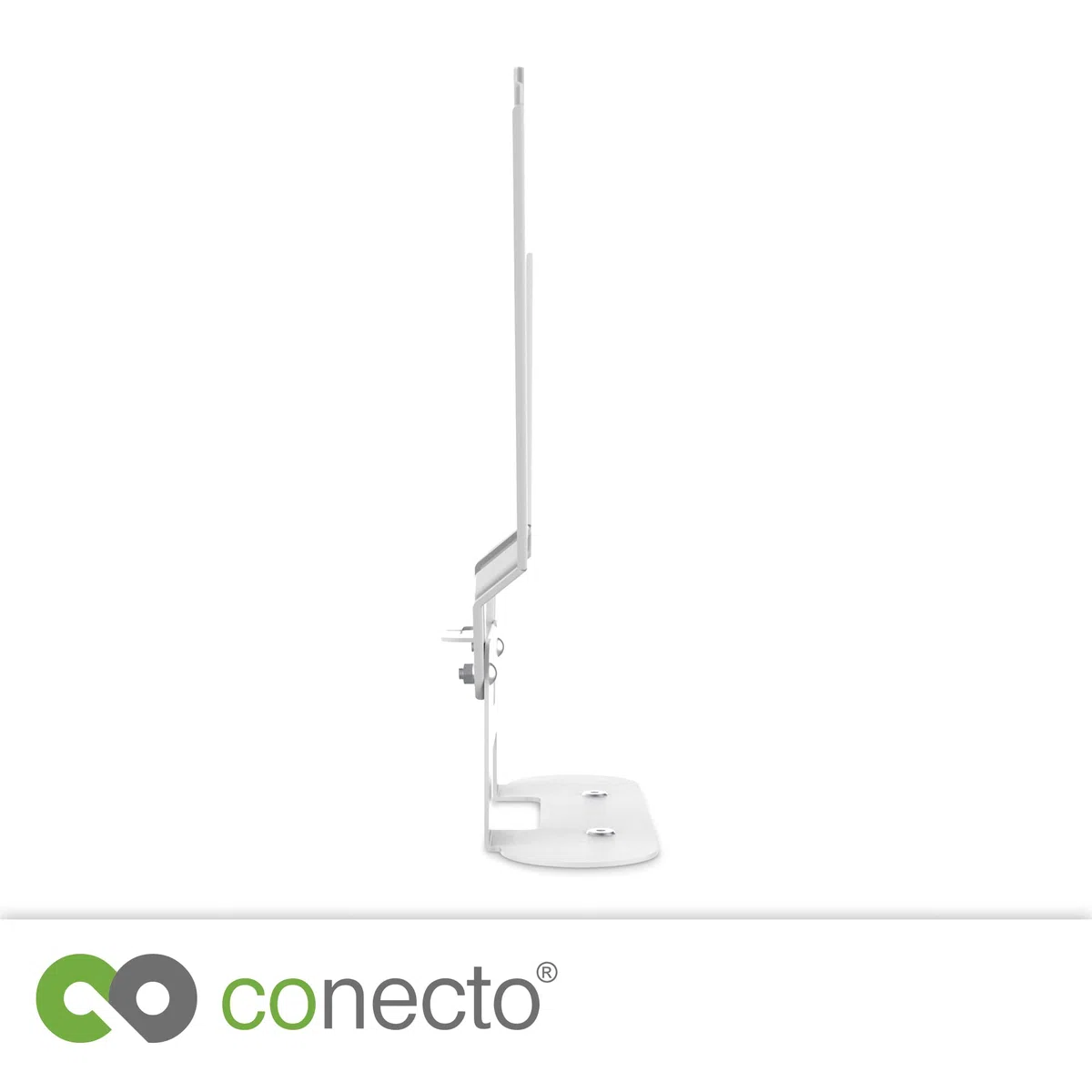 conecto, staffa per altoparlante per il montaggio diretto sulla TV per SONOS Beam Soundbar, materiale: acciaio e alluminio, bianco