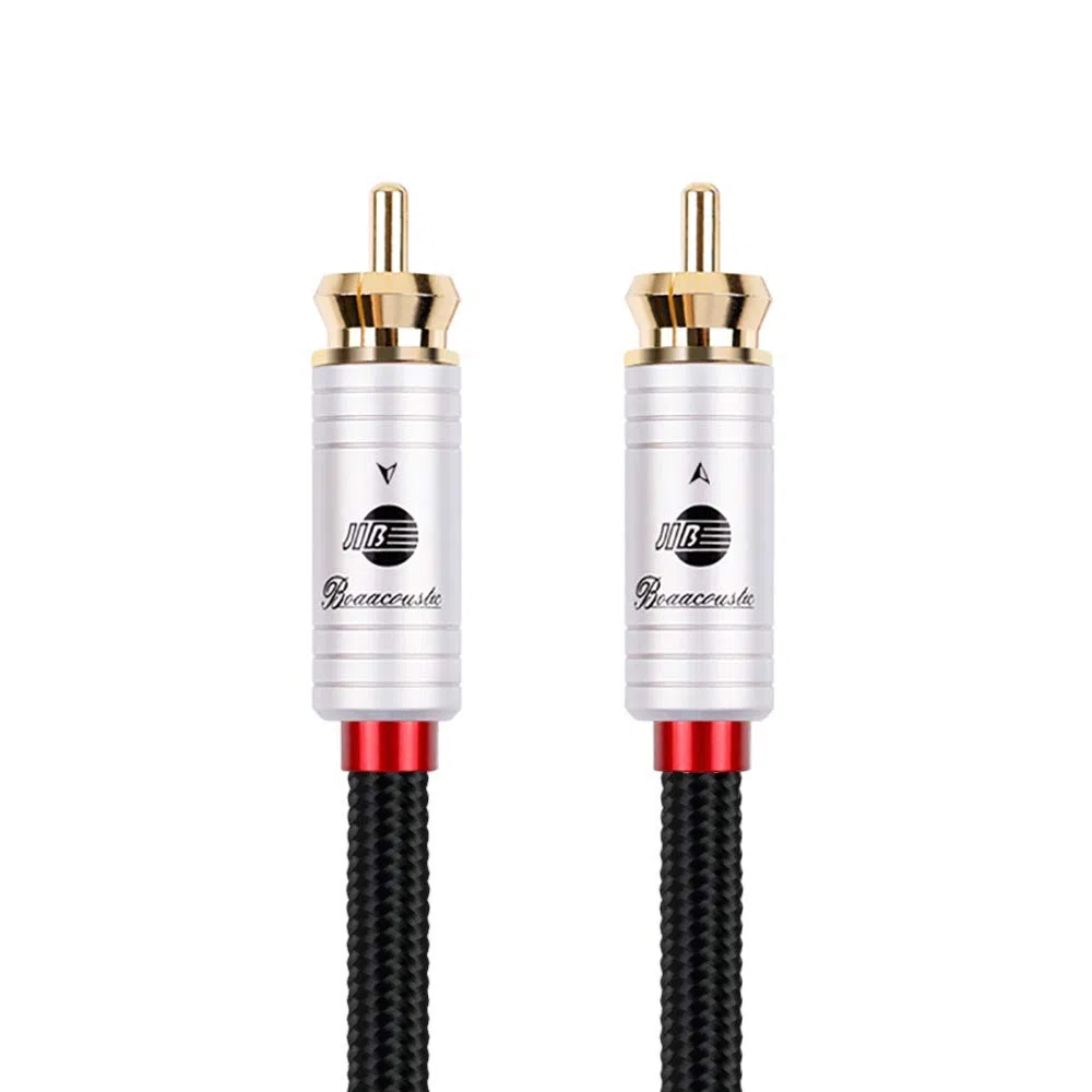 BOAACOUSTIC JIB Cavo RCA Audio Alta Qualità Cavo Coassiale Subwoofer digitale Maschio/Maschio Connettori Placcati Oro 24K, S/PDIF Digitale, per Home Audio e hi-fi, Sistemi Hi-Fi 1m