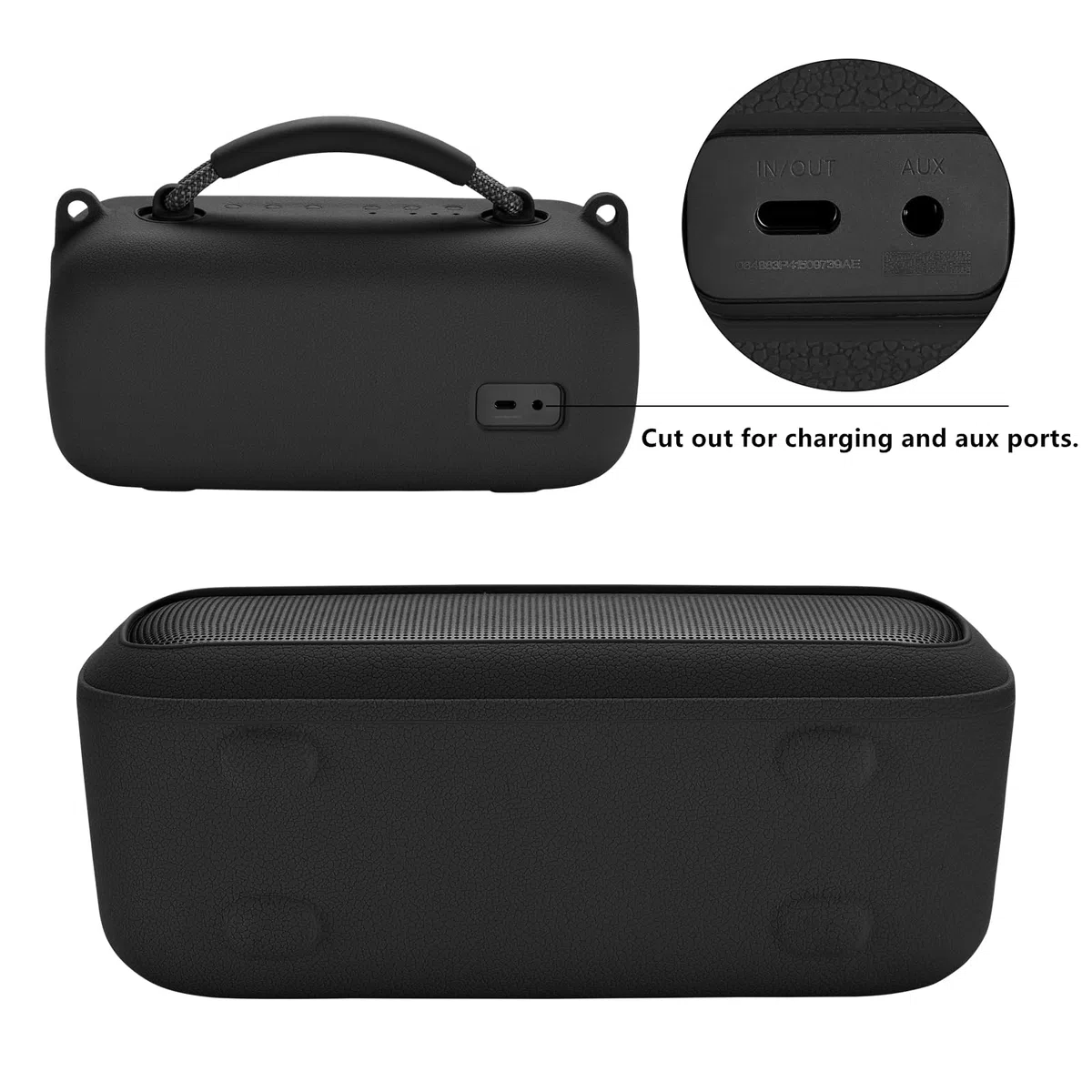 Custodia in Silicone per Bose NUOVO Diffusore Portatile SoundLink Max,Soundlink Max Manicotto da Viaggio Portatile Borsa di Trasporto con Tracolla(Nero)