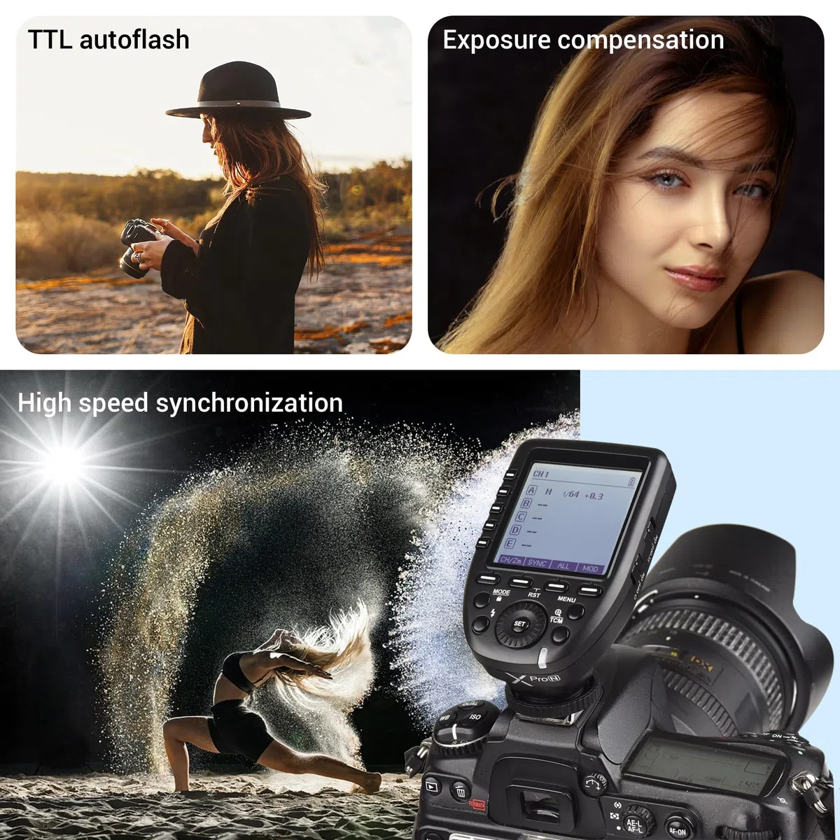 Godox XPro-N TTL 1/8000s HSS Wireless Flash Trigger Trasmettitore con Professionali Funzioni Supporto i-TTL Flash Autoflash compatibile con Nikon Fotocamera