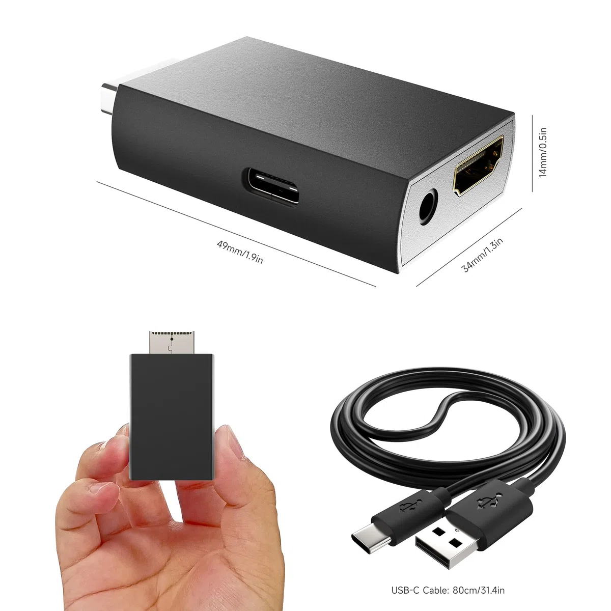 May Flash Adattatore convertitore da PS2 a HDMI, convertitore video con uscita audio da 3,5 mm per HDTV e monitor HDMI, compatibile con tutte le modalità di visualizzazione PS2